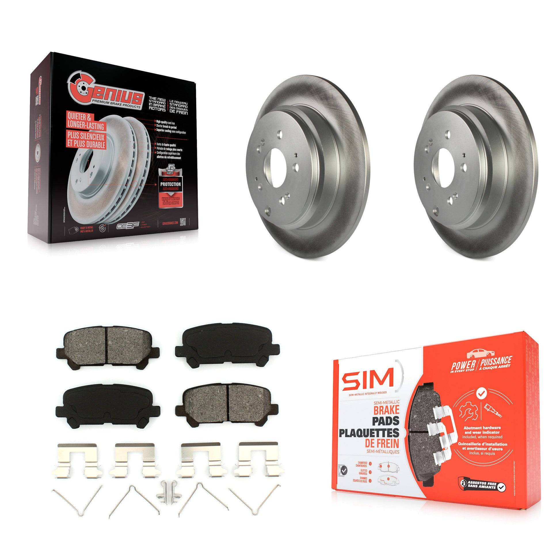 Transit Auto KGS-101400 Disc Brake Kit for 2007-2017 Honda Odyssey, Acura ZDX and More - Rear