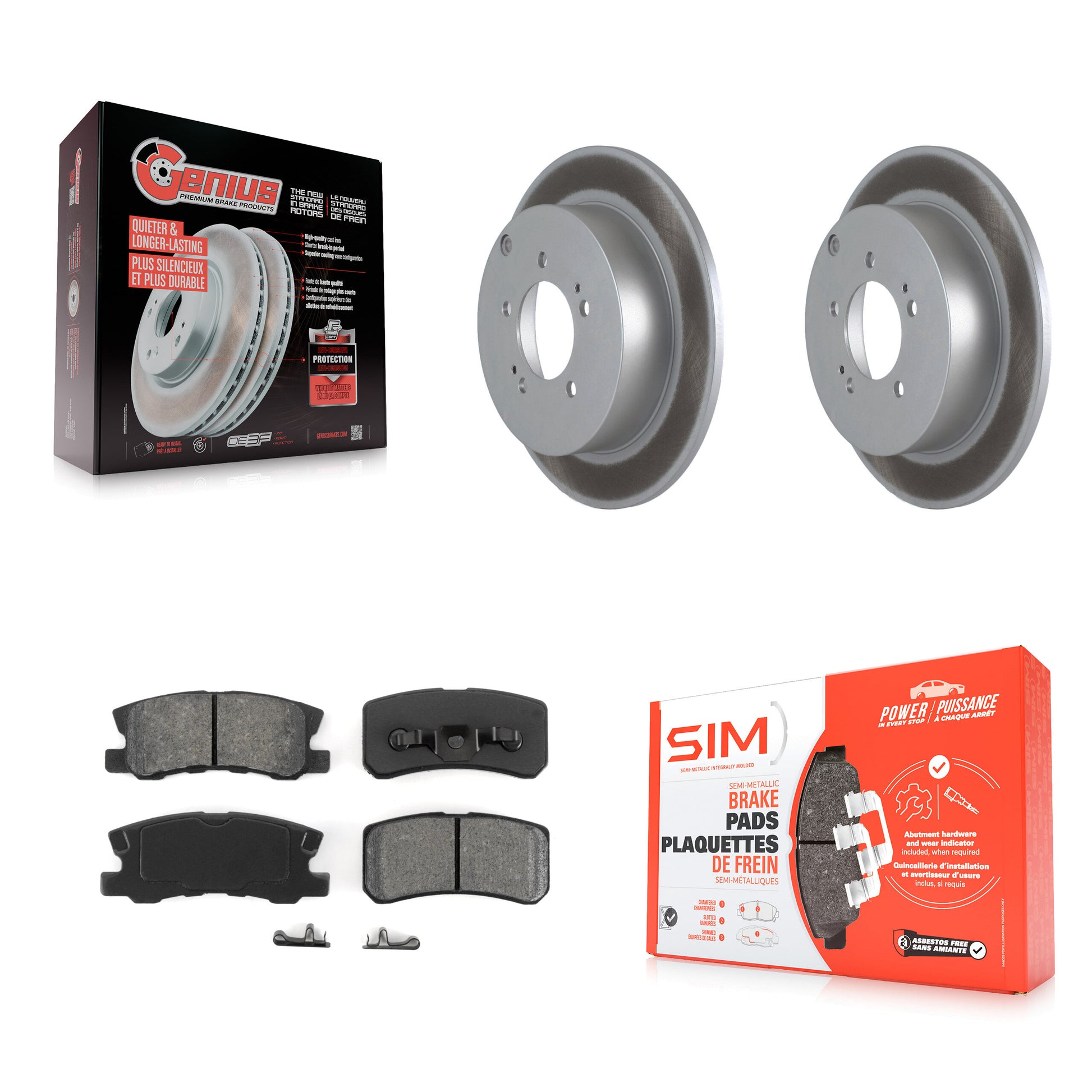 Transit Auto KGS-101409 Disc Brake Kit for 2007-2015 Mitsubishi Outlander, Mitsubishi Lancer - Rear