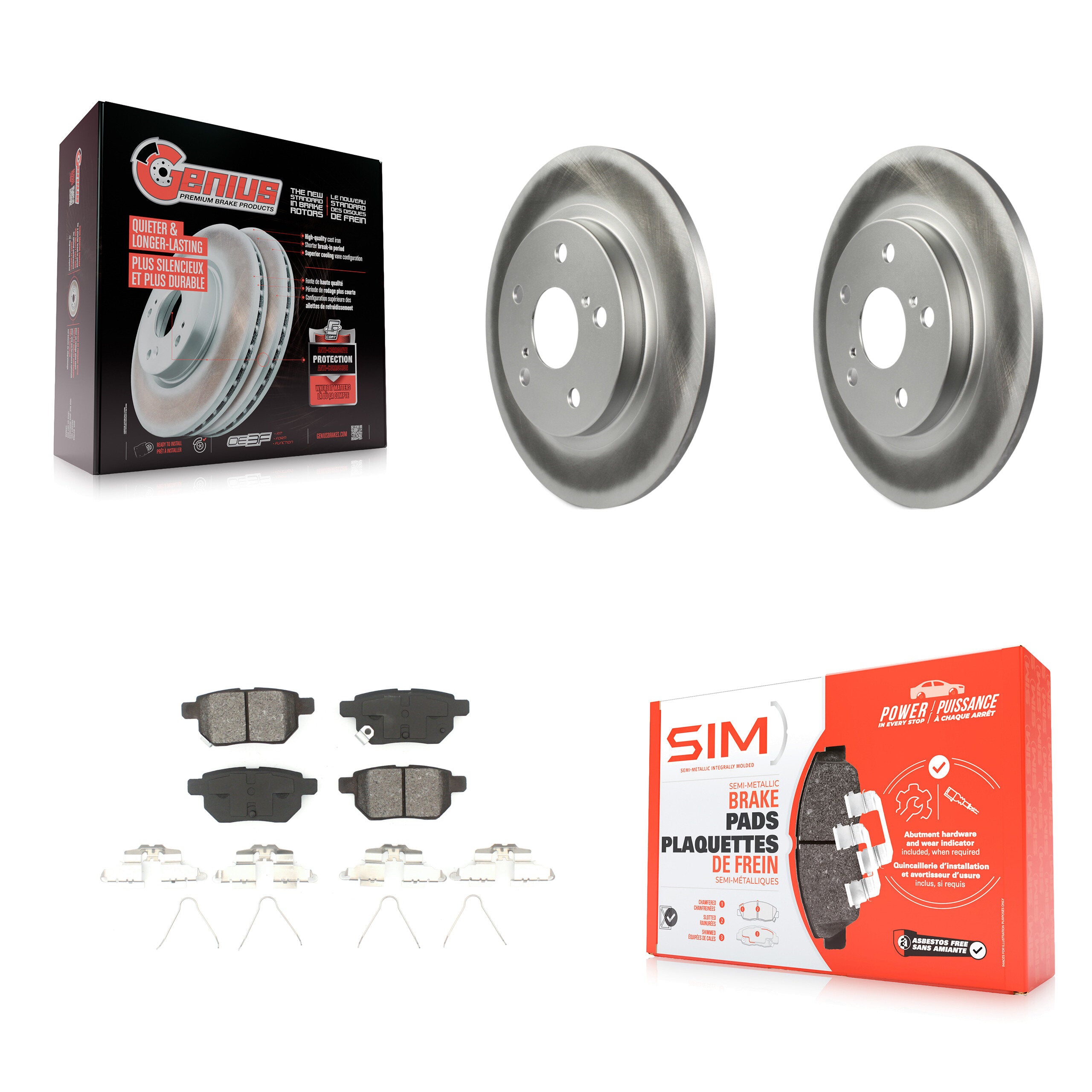 Transit Auto KGS-101421 Disc Brake Kit for 2008-2018 Toyota Corolla iM, Scion iM and More - Rear