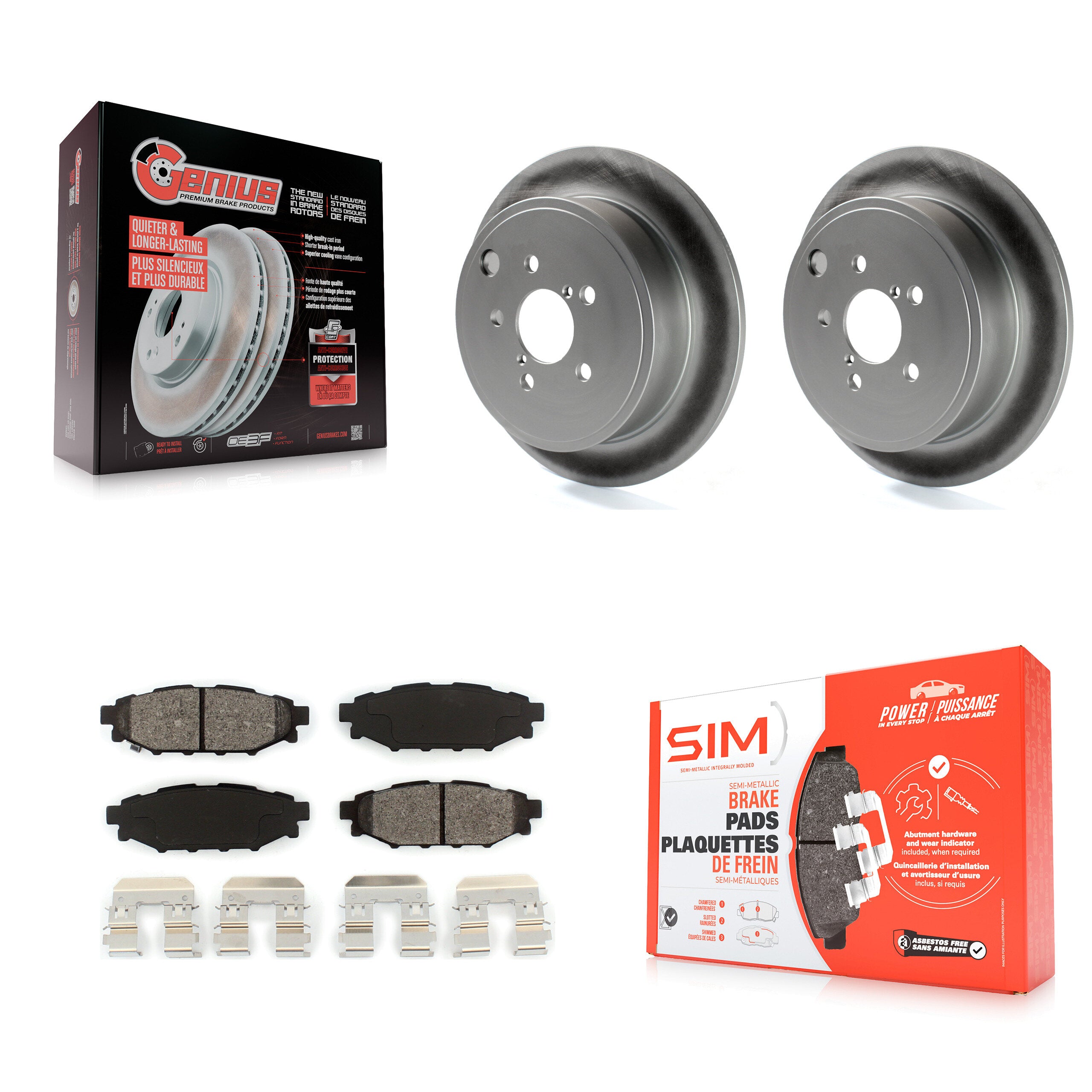 Transit Auto KGS-101422 Disc Brake Kit for 2008-2016 Scion FR-S, Subaru Impreza and More - Rear