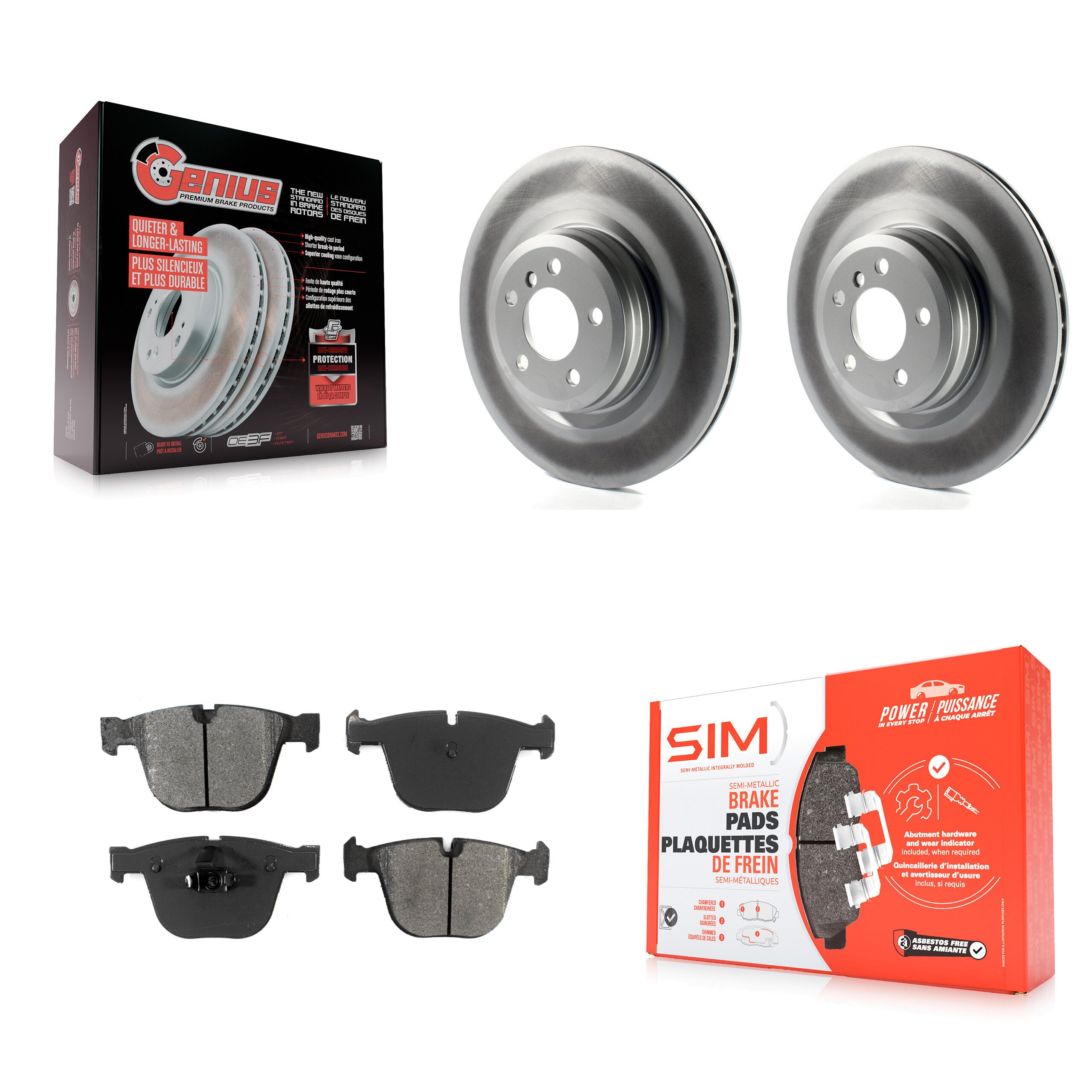 Transit Auto KGS-101452 Disc Brake Kit for 2009-2016 BMW ActiveHybrid 7, BMW Alpina B7 and More - Rear