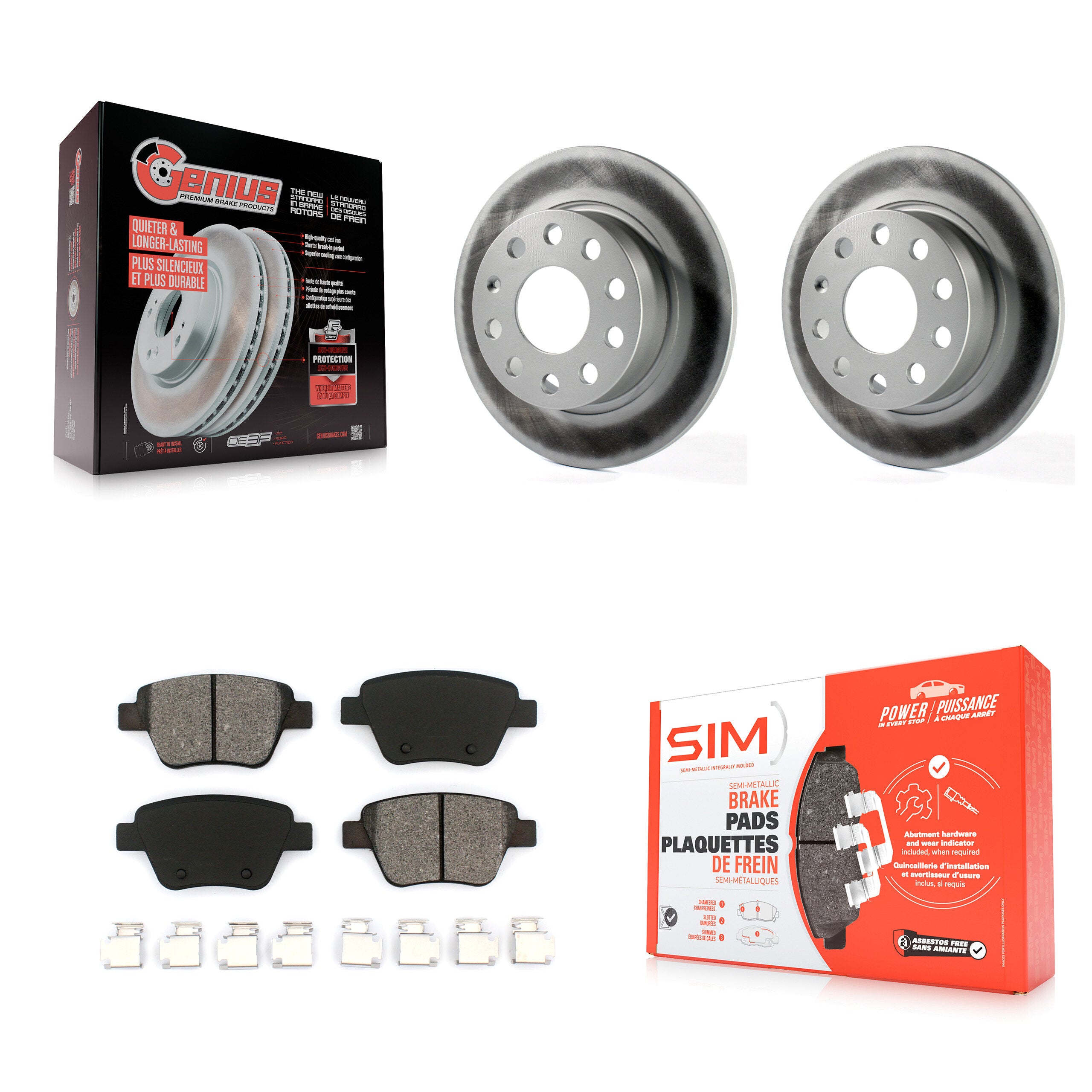 Transit Auto KGS-101455 Disc Brake Kit for 2010-2018 Volkswagen Jetta, Volkswagen GTI and More - Rear