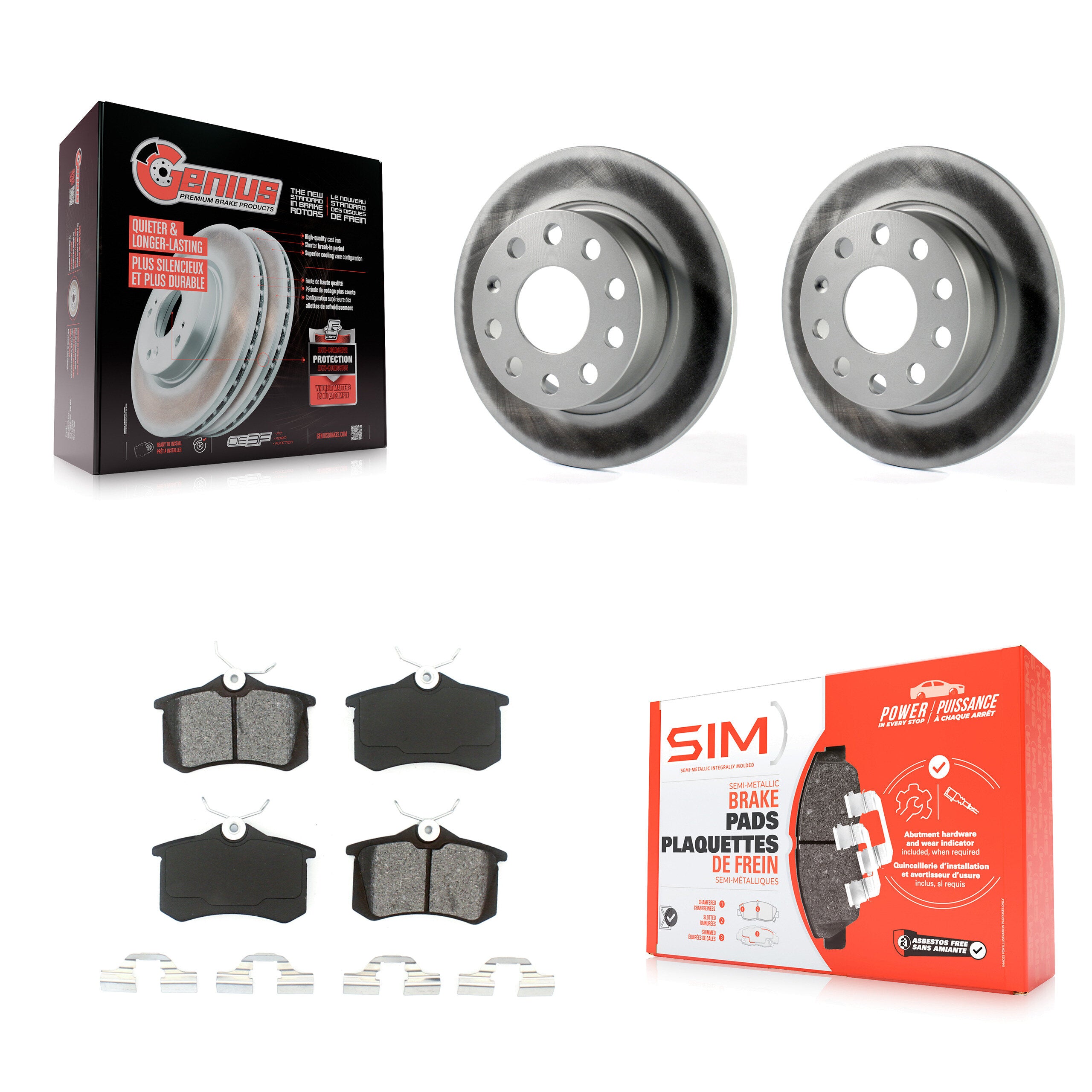 Transit Auto KGS-101456 Disc Brake Kit for 2017-2019 Volkswagen Golf Alltrack - Rear