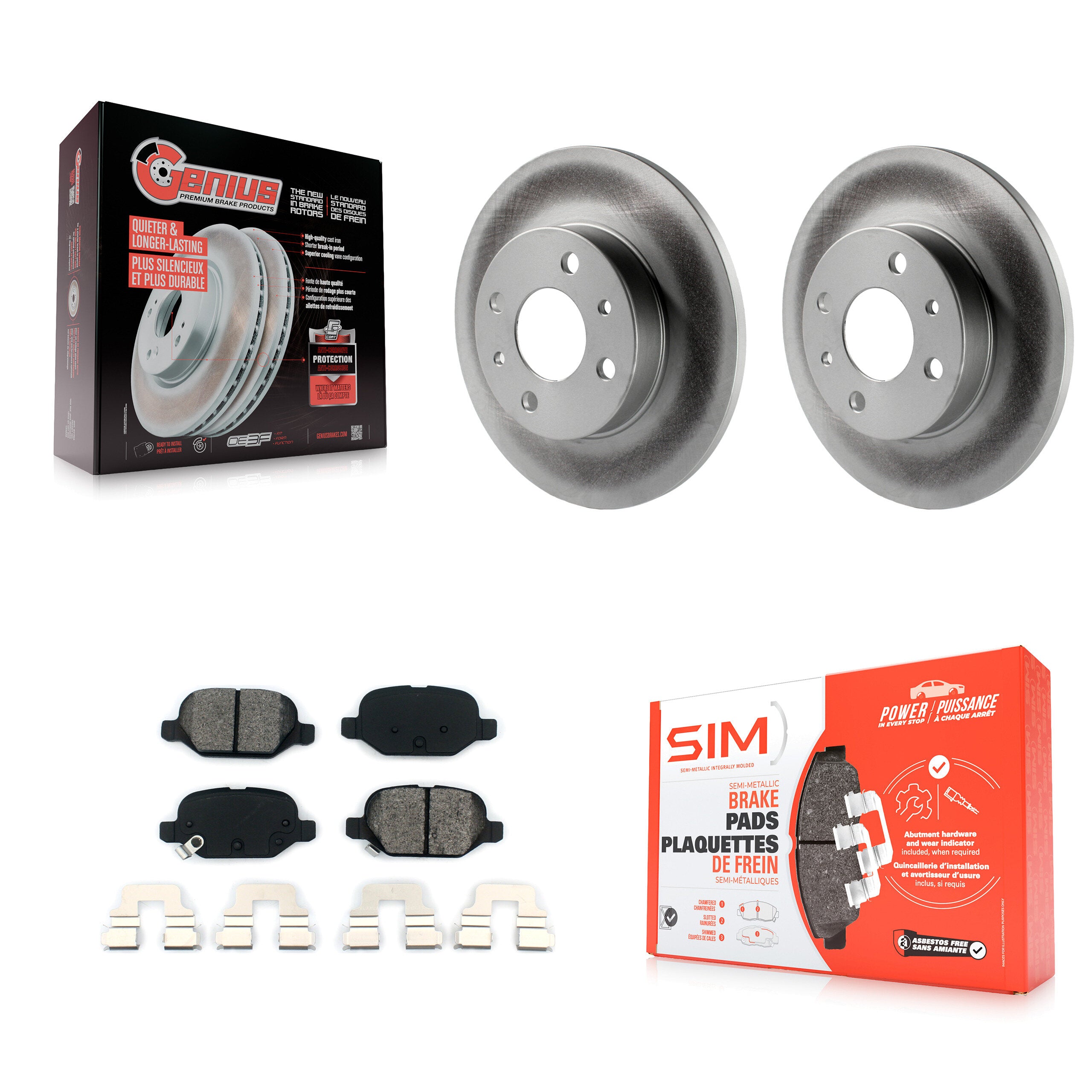 Transit Auto KGS-101462 Disc Brake Kit for 2012-2019 Fiat 500 - Rear