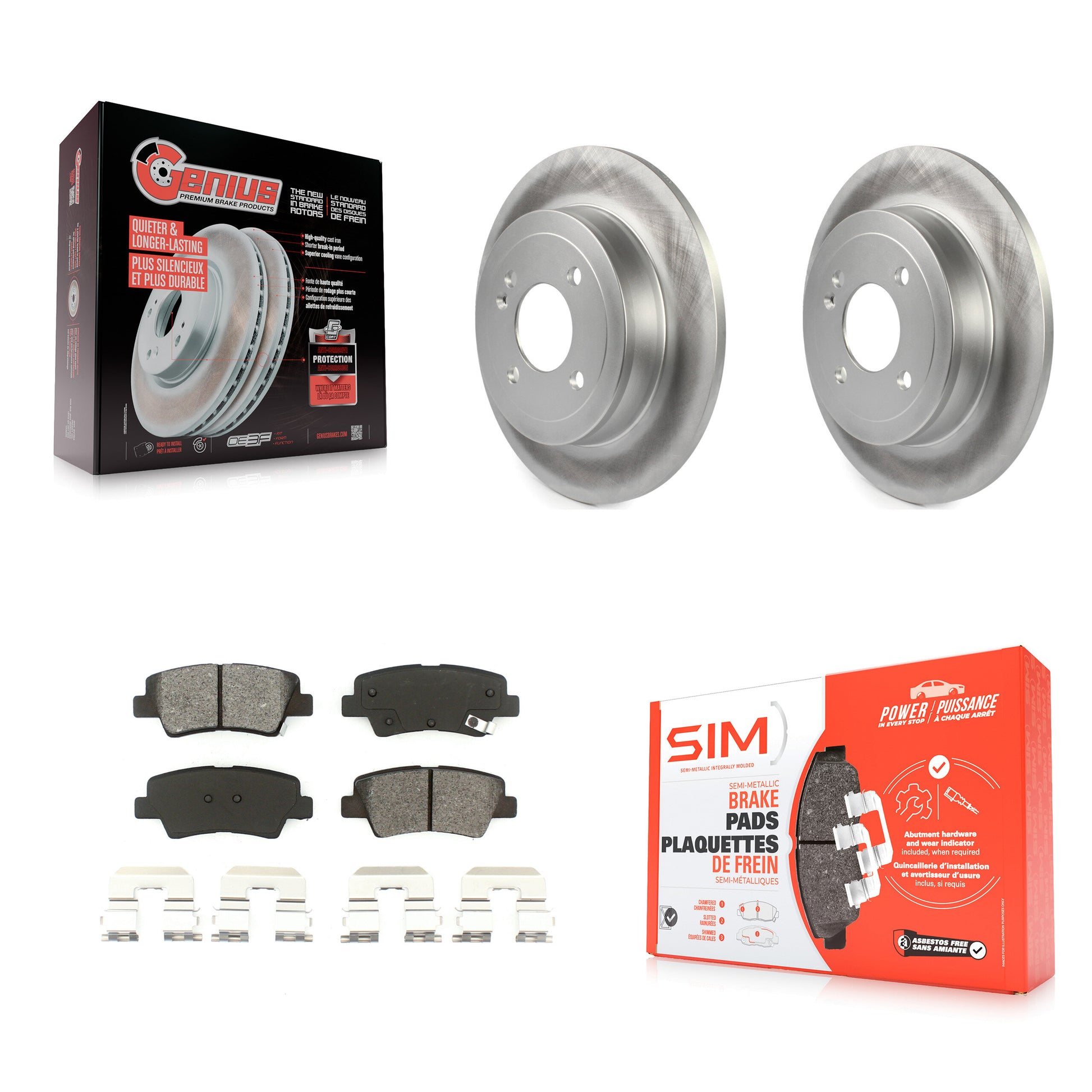 Transit Auto KGS-101470 Disc Brake Kit for 2012-2018 Kia Rio, Hyundai Accent - Rear