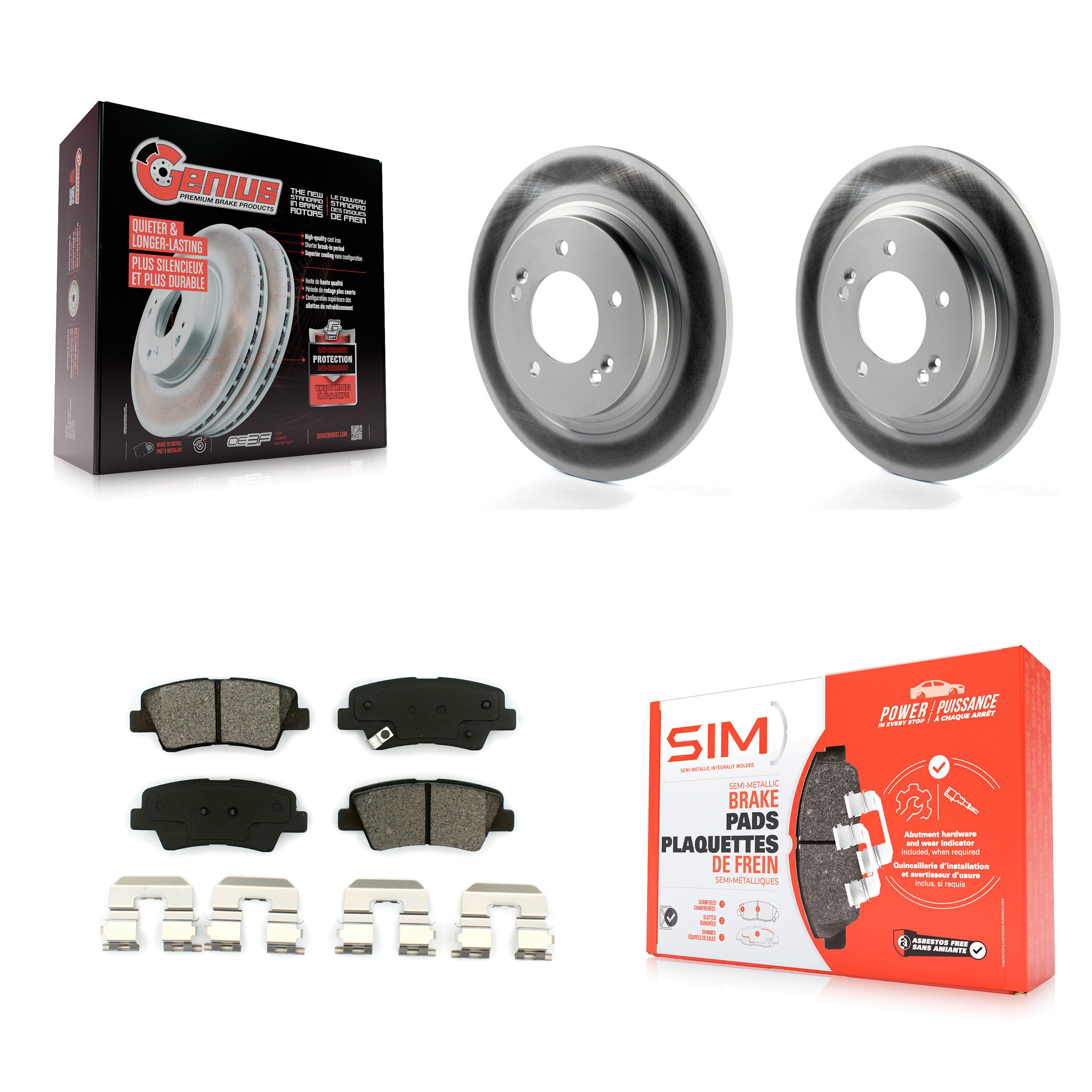 Transit Auto KGS-101474 Disc Brake Kit for 2015-2017 Hyundai Azera, Hyundai Sonata - Rear