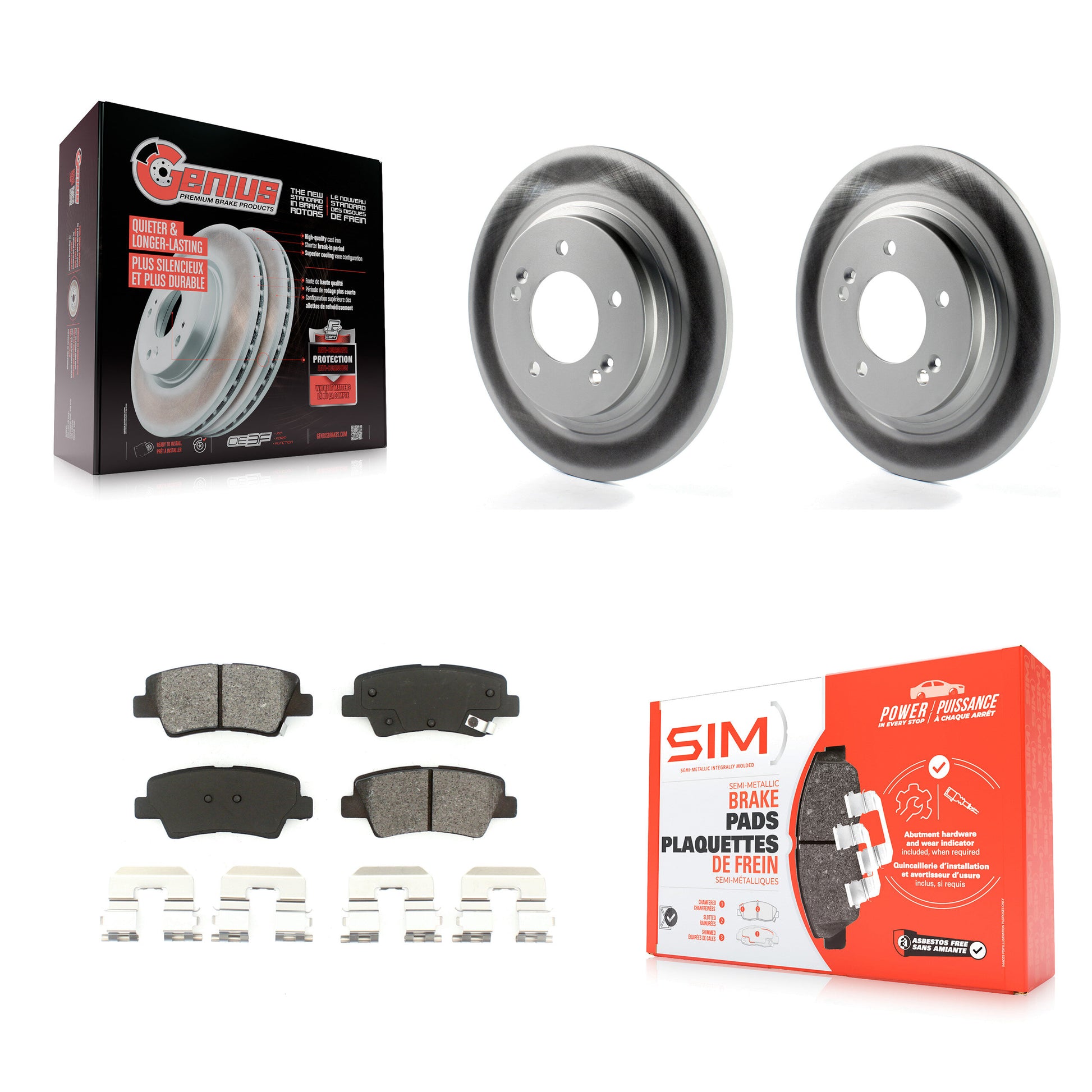 Transit Auto KGS-101475 Disc Brake Kit for 2013-2016 Kia Optima, Kia Soul EV and More - Rear