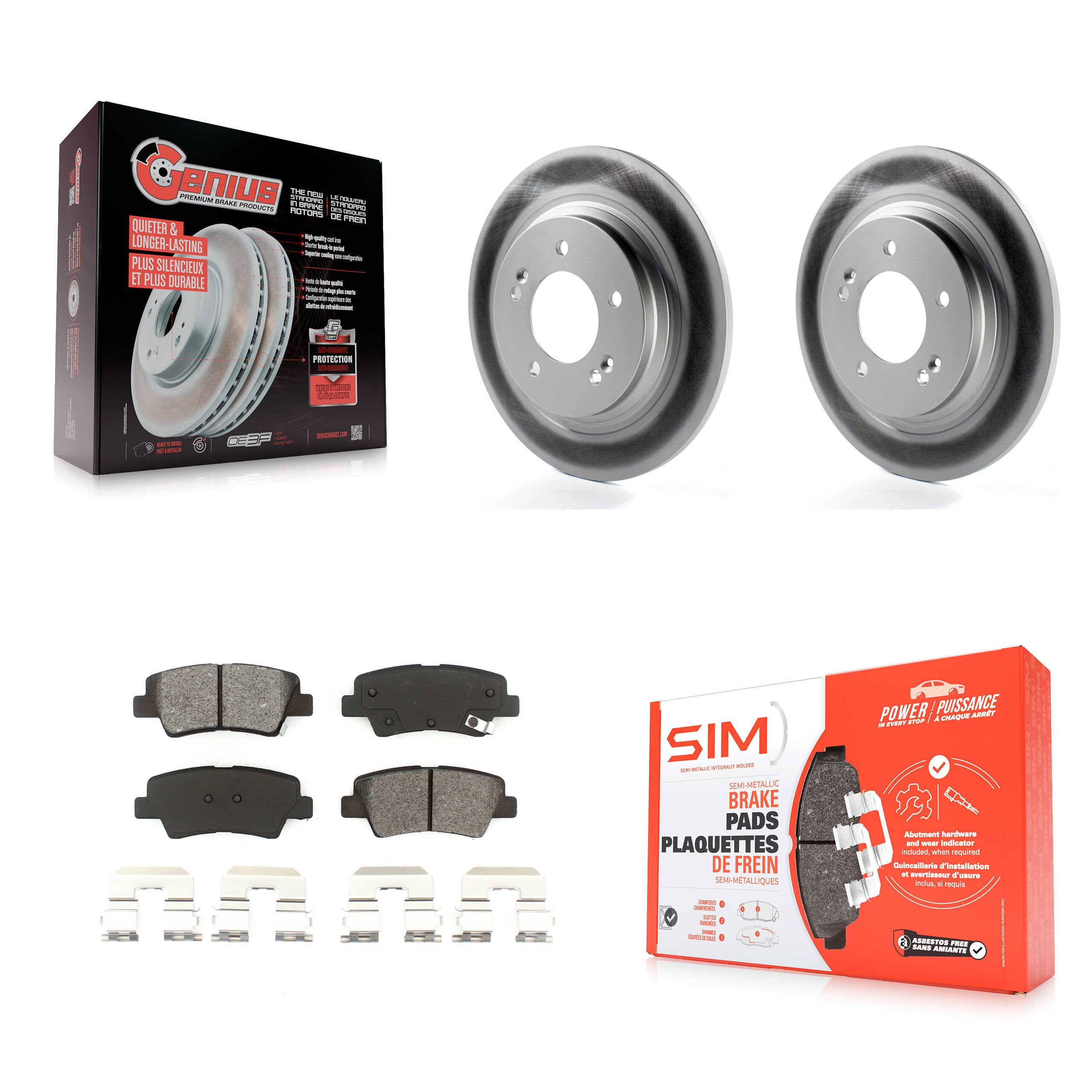 Transit Auto KGS-101475 Disc Brake Kit for 2013-2016 Kia Optima, Kia Soul EV and More - Rear