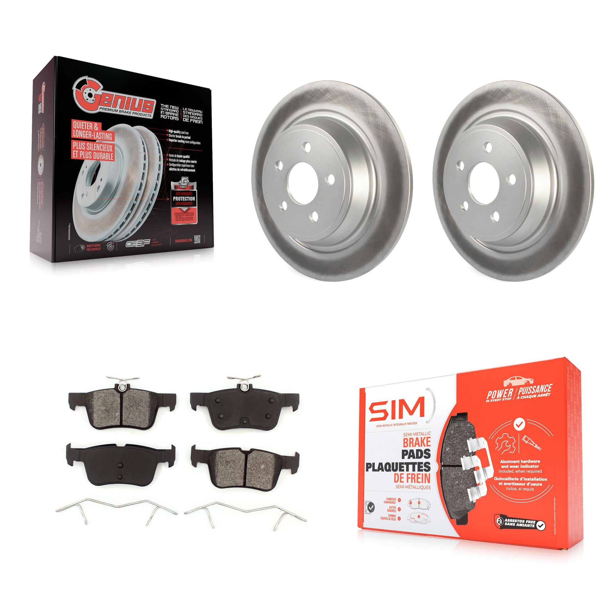 Transit Auto KGS-101492 Disc Brake Kit for 2015-2023 Ford Edge, Ford SSV Plug-In Hybrid and More - Rear