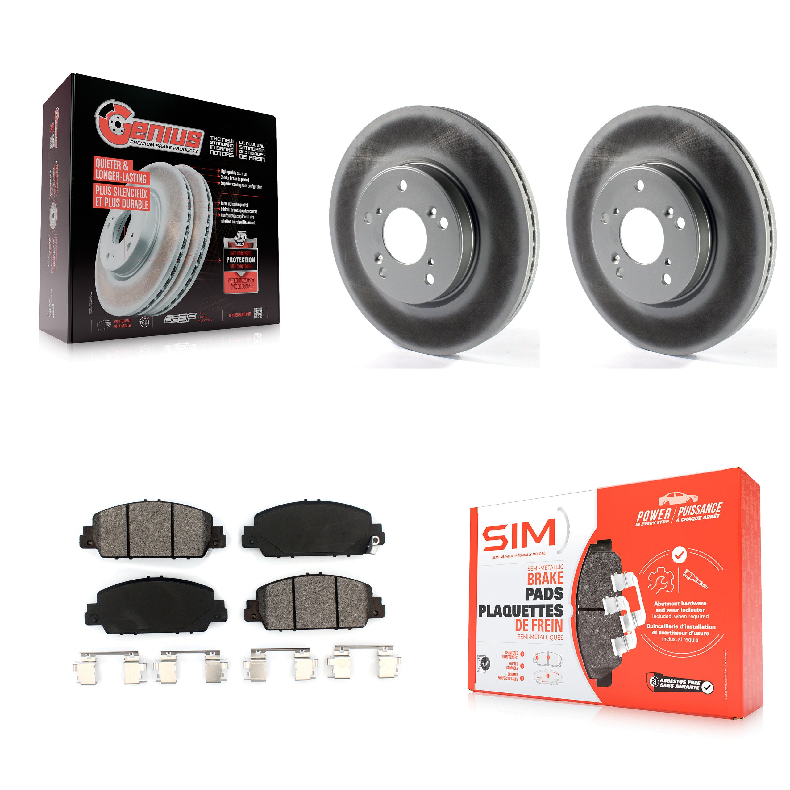 Transit Auto KGS-101590 Disc Brake Kit for 2013-2022 Honda HR-V, Honda Accord - Front