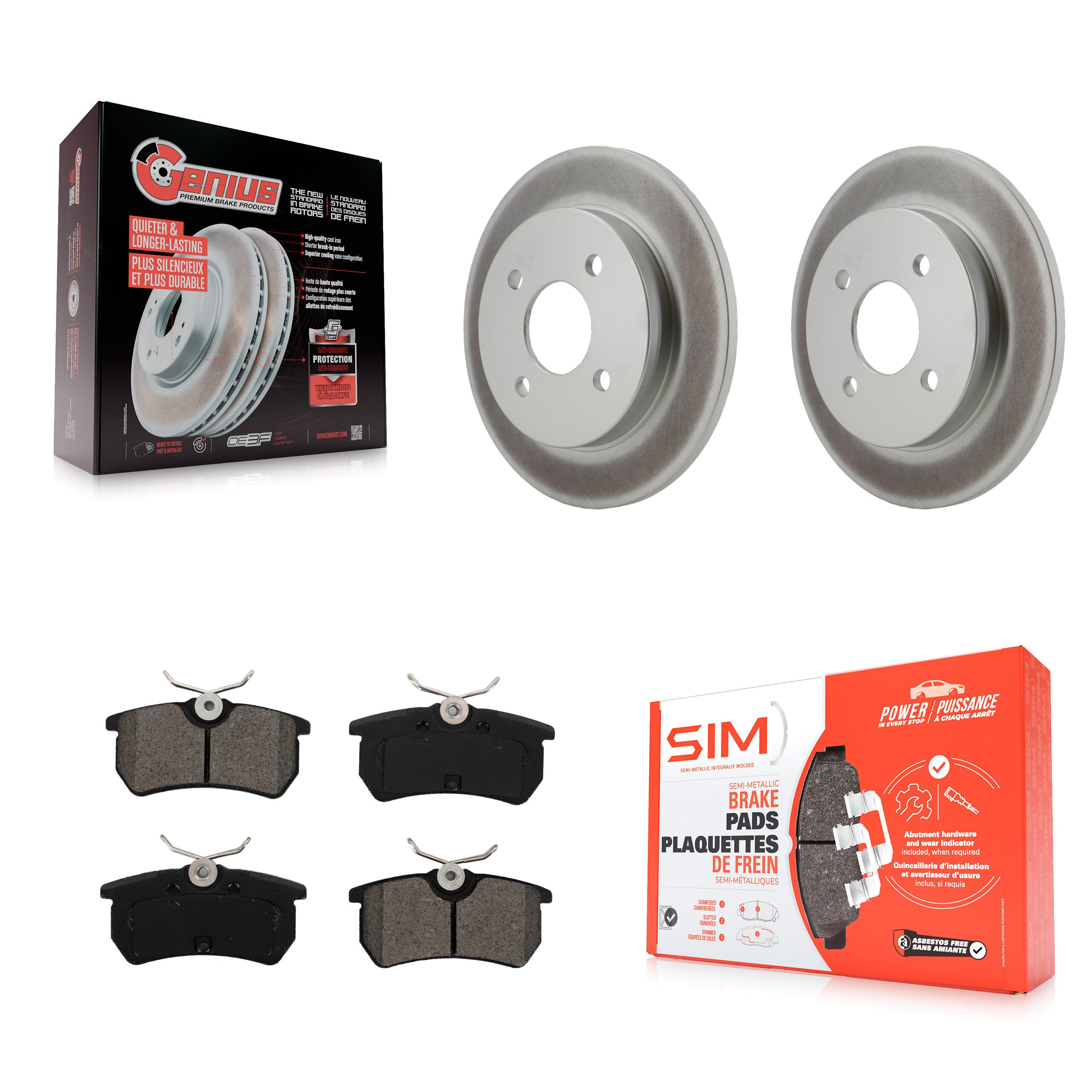 Transit Auto KGS-101680 Disc Brake Kit for 2000-2019 Ford Fiesta, Ford Focus - Rear