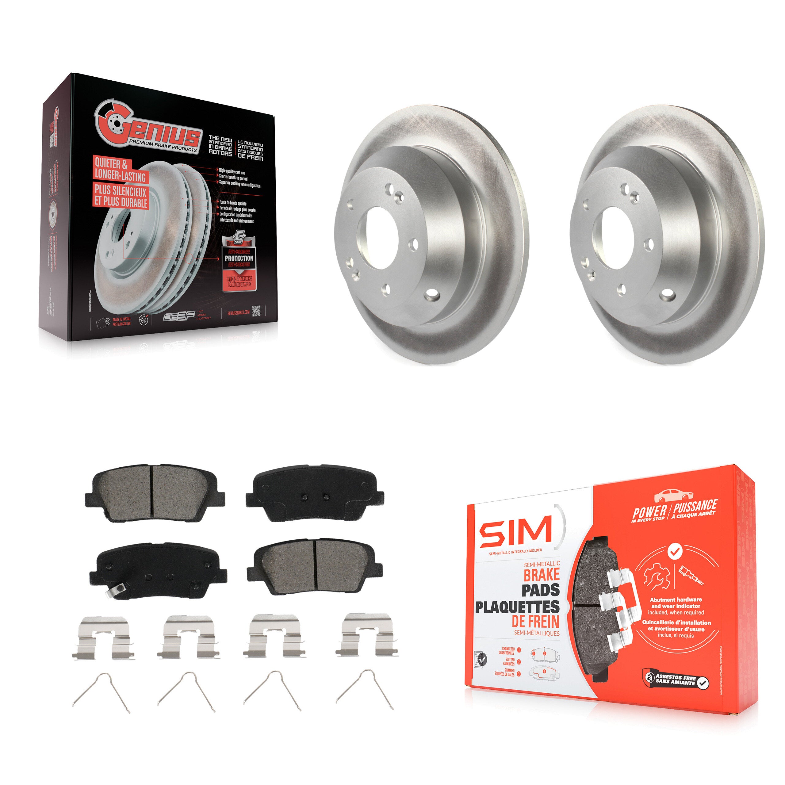 Transit Auto KGS-101684 Disc Brake Kit for 2016-2020 Hyundai Santa Fe, Hyundai Santa Fe Sport and More - Rear