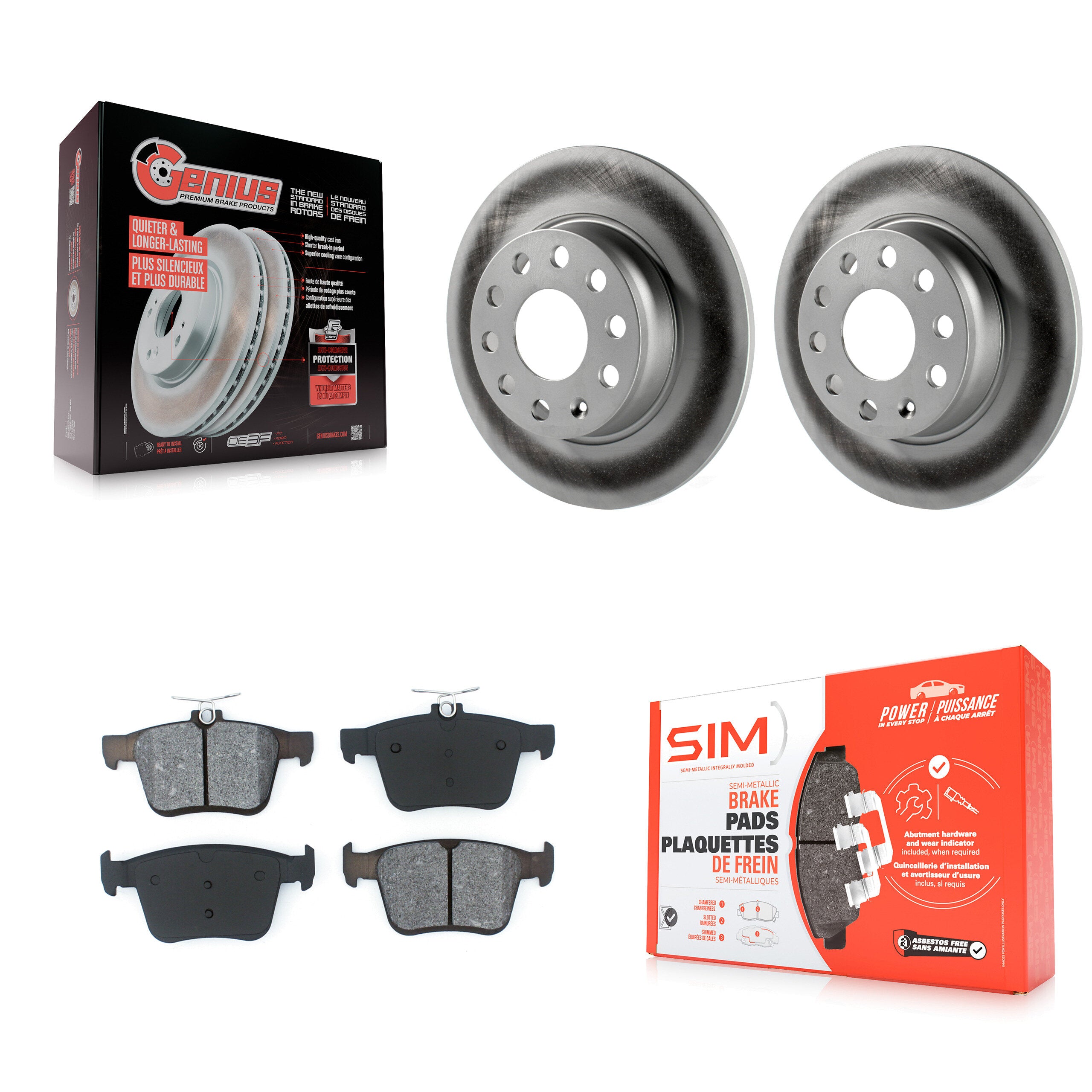 Transit Auto KGS-101685 Disc Brake Kit for 2015-2023 Volkswagen Taos, Audi A3 and More - Rear