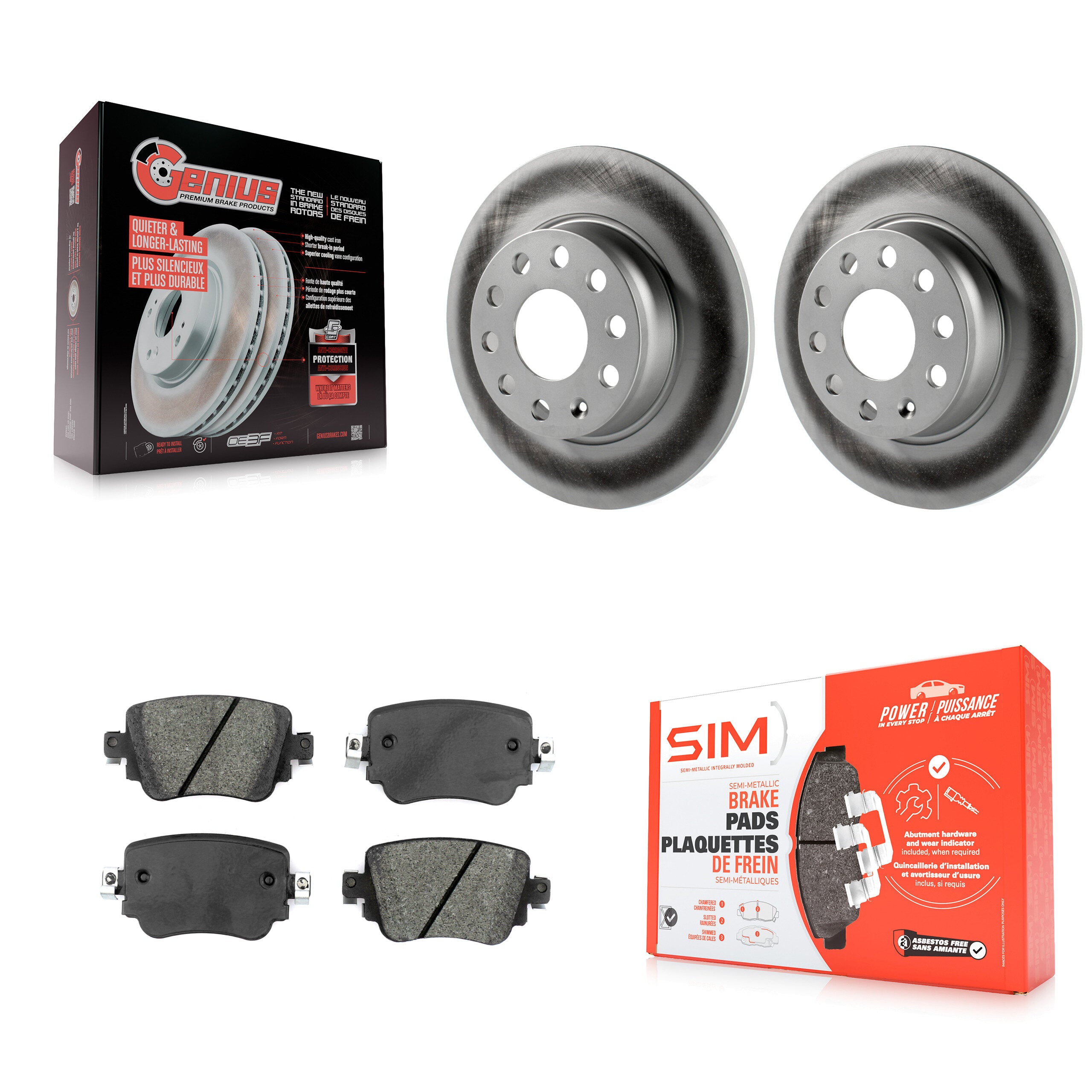 Transit Auto KGS-101686 Disc Brake Kit for 2015-2022 Volkswagen Golf, Volkswagen Golf SportWagen and More - Rear