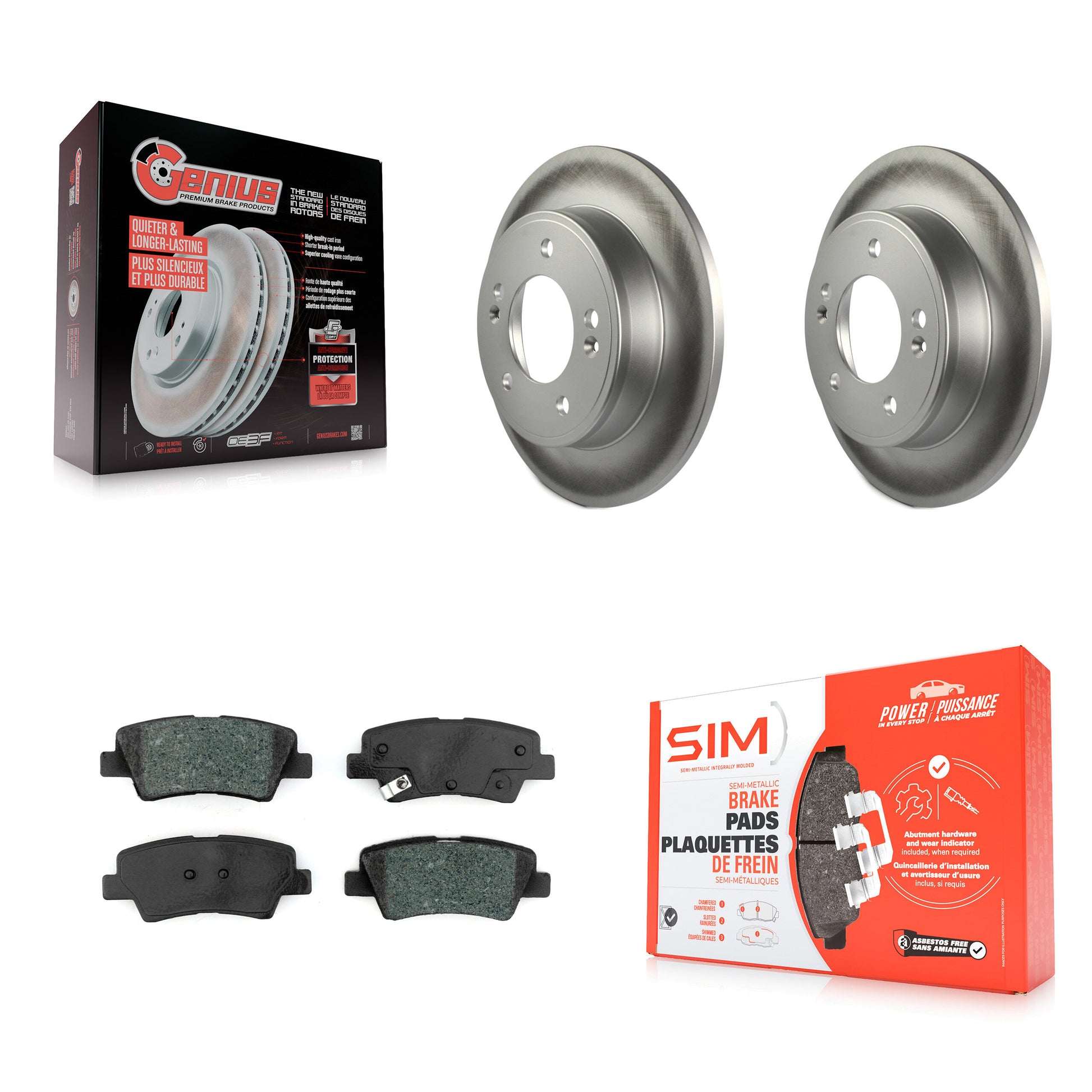 Transit Auto KGS-101687 Disc Brake Kit for 2017-2024 Kia Soul, Hyundai Venue, Hyundai Elantra - Rear