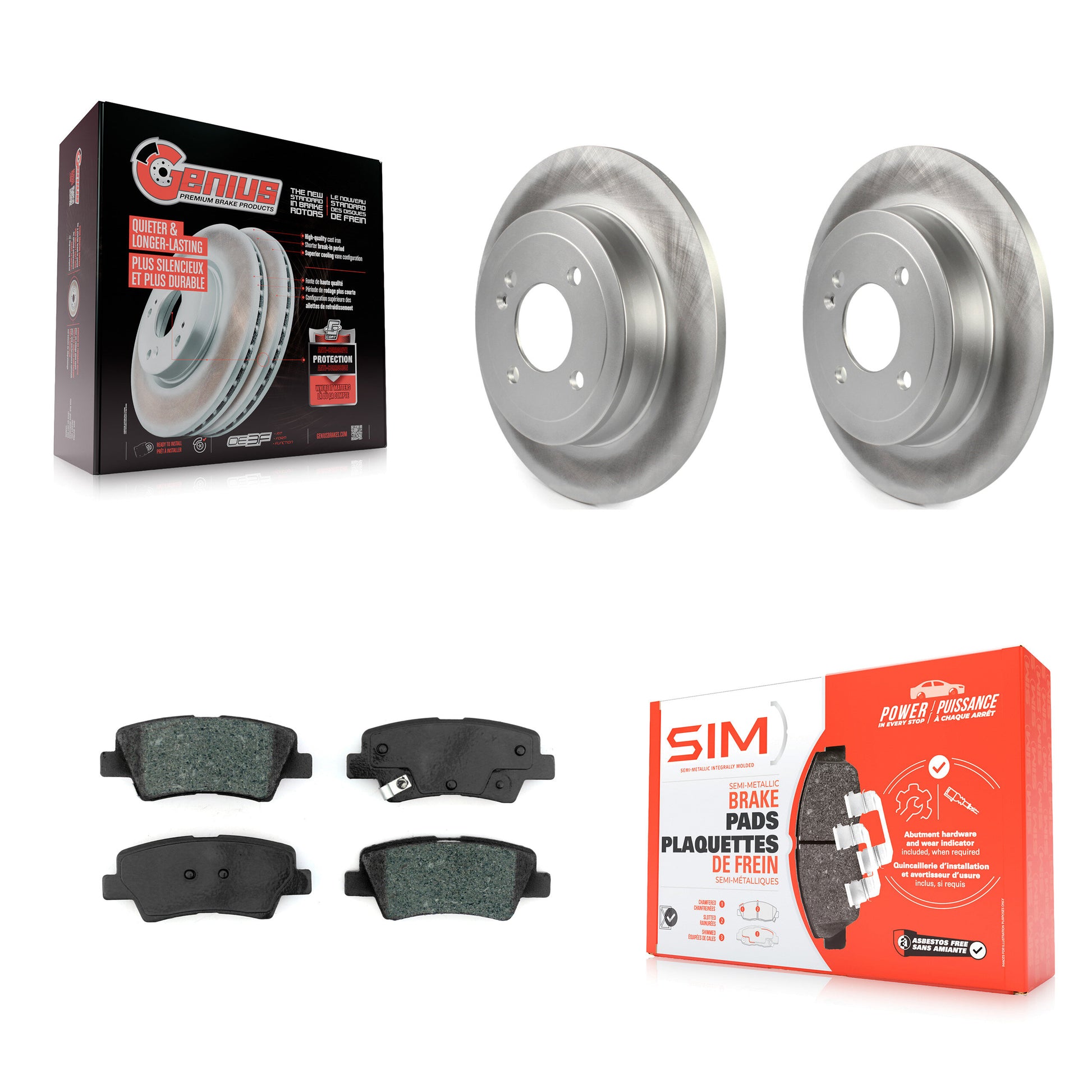 Transit Auto KGS-101689 Disc Brake Kit for 2018-2023 Kia Rio, Hyundai Accent - Rear