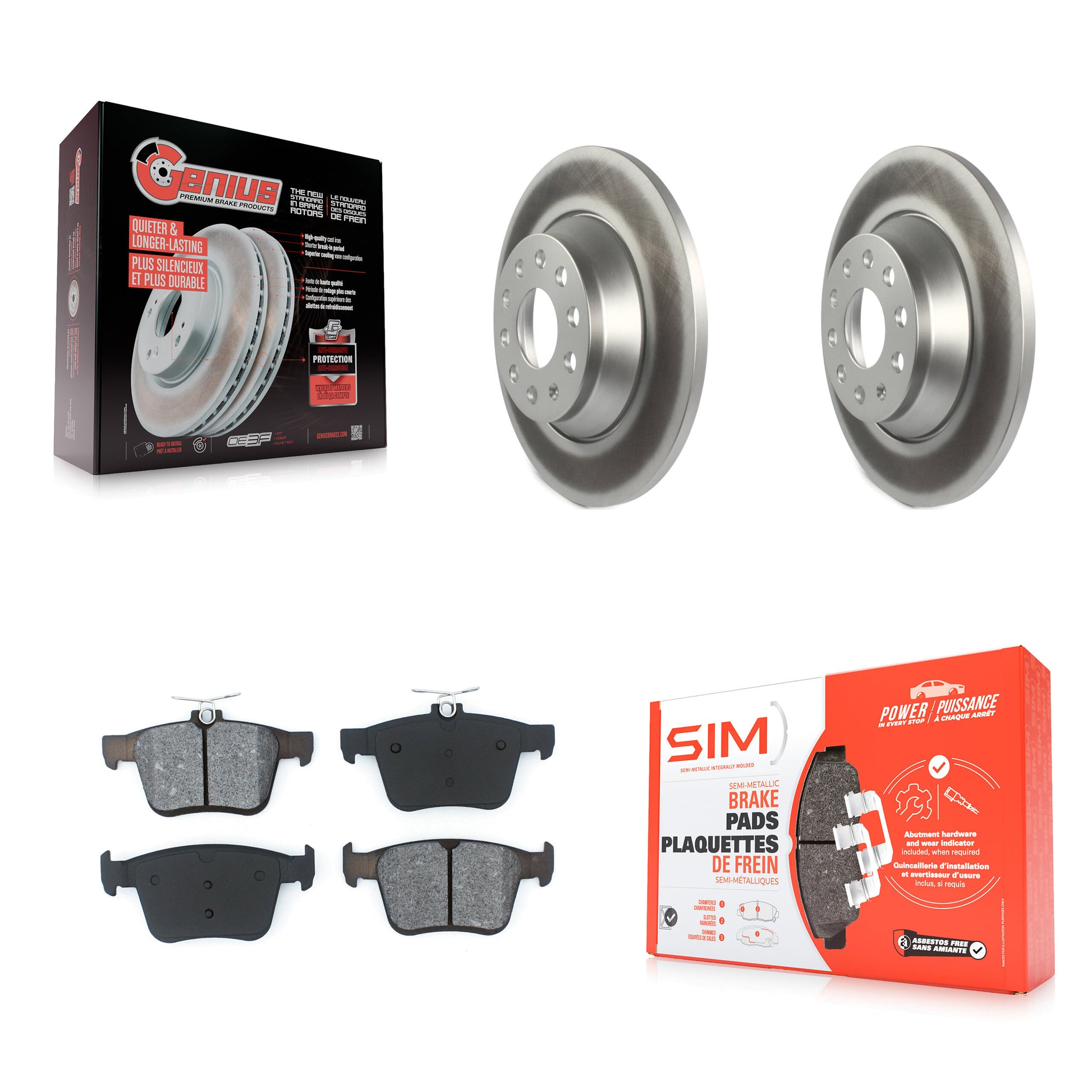 Transit Auto KGS-101694 Disc Brake Kit for 2016-2025 Audi Q3, Volkswagen Jetta and More - Rear