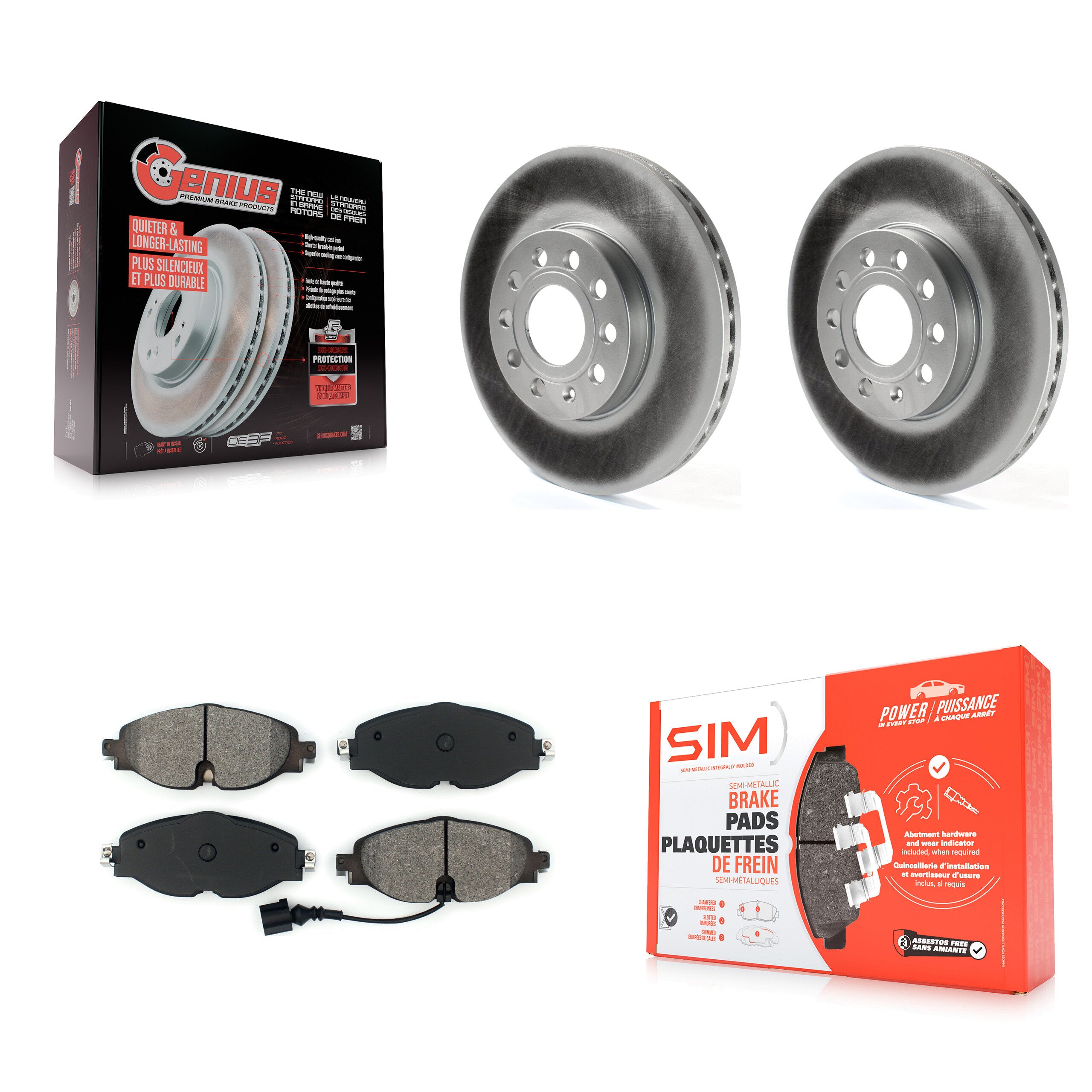 Transit Auto KGS-101767 Disc Brake Kit for 2015-2025 Volkswagen Jetta, Volkswagen Taos and More - Front