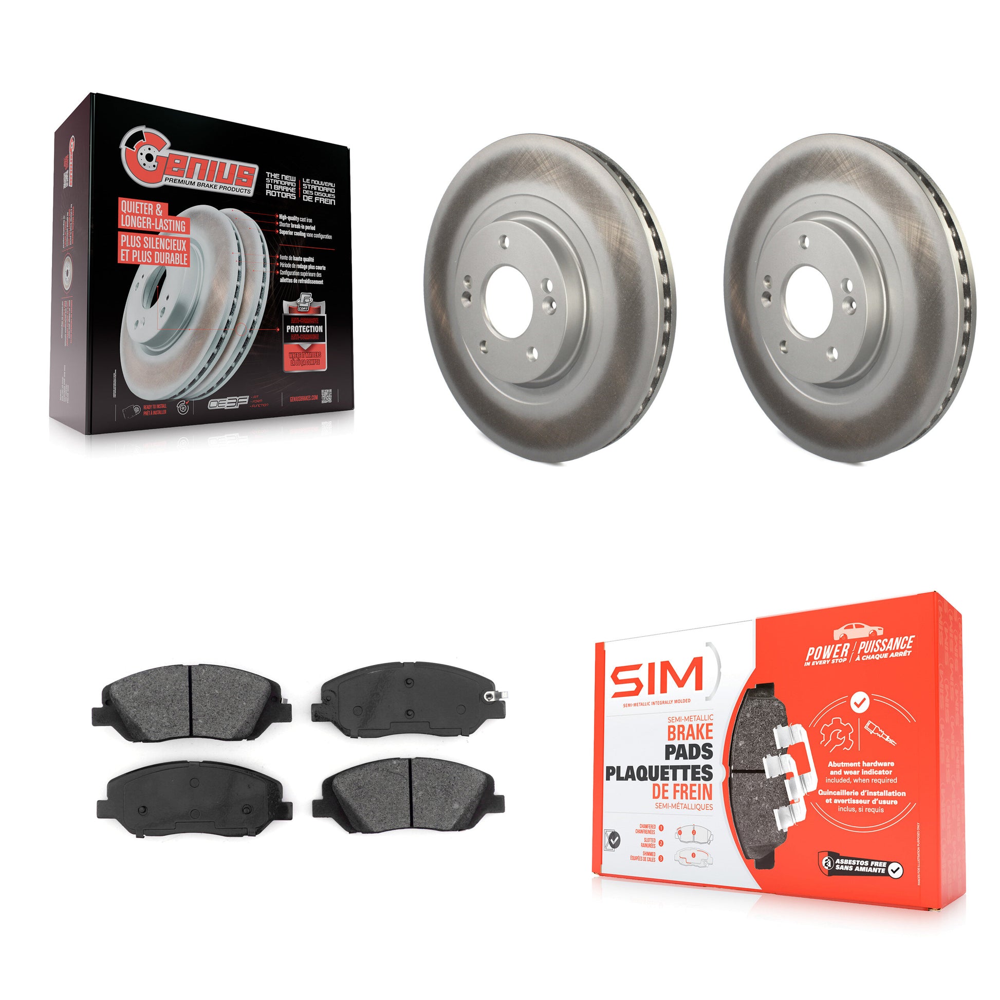 Transit Auto KGS-101769 Disc Brake Kit for 2017-2019 Hyundai Santa Fe, Hyundai Santa Fe XL - Front