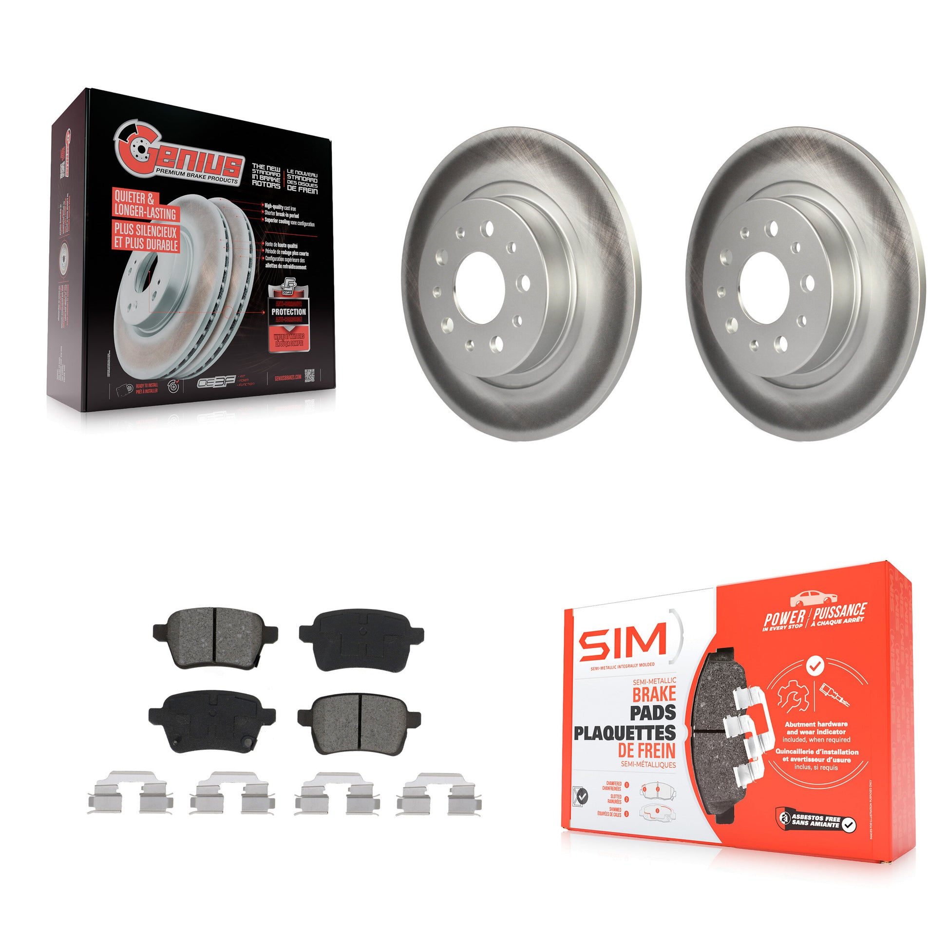 Transit Auto KGS-101780 Disc Brake Kit for 2014-2020 Fiat 500L - Rear