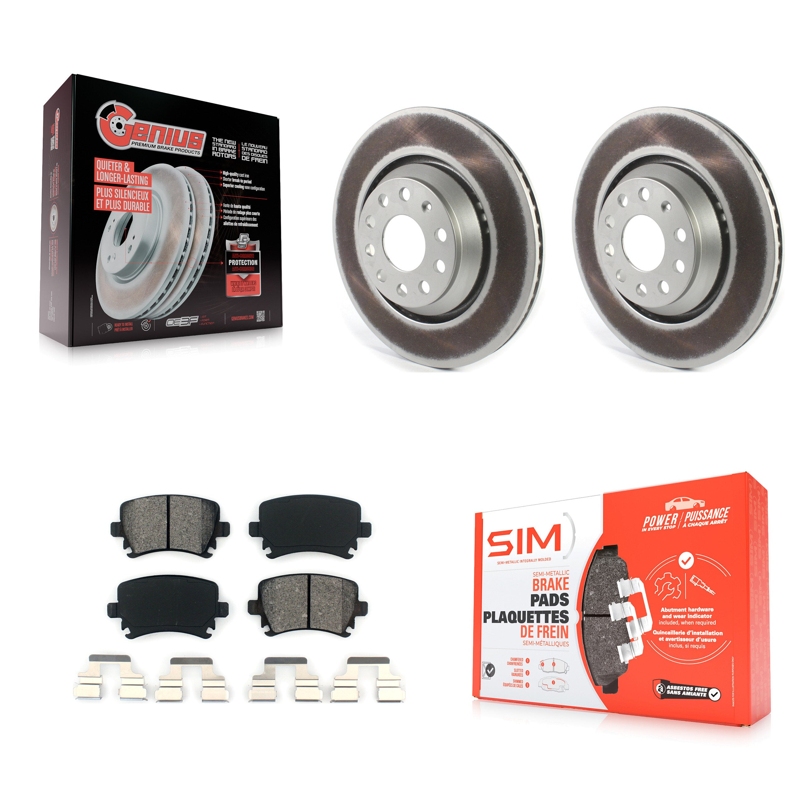 Transit Auto KGS-101866 Disc Brake Kit for 2006-2021 Volkswagen GTI, Volkswagen CC and More - Rear