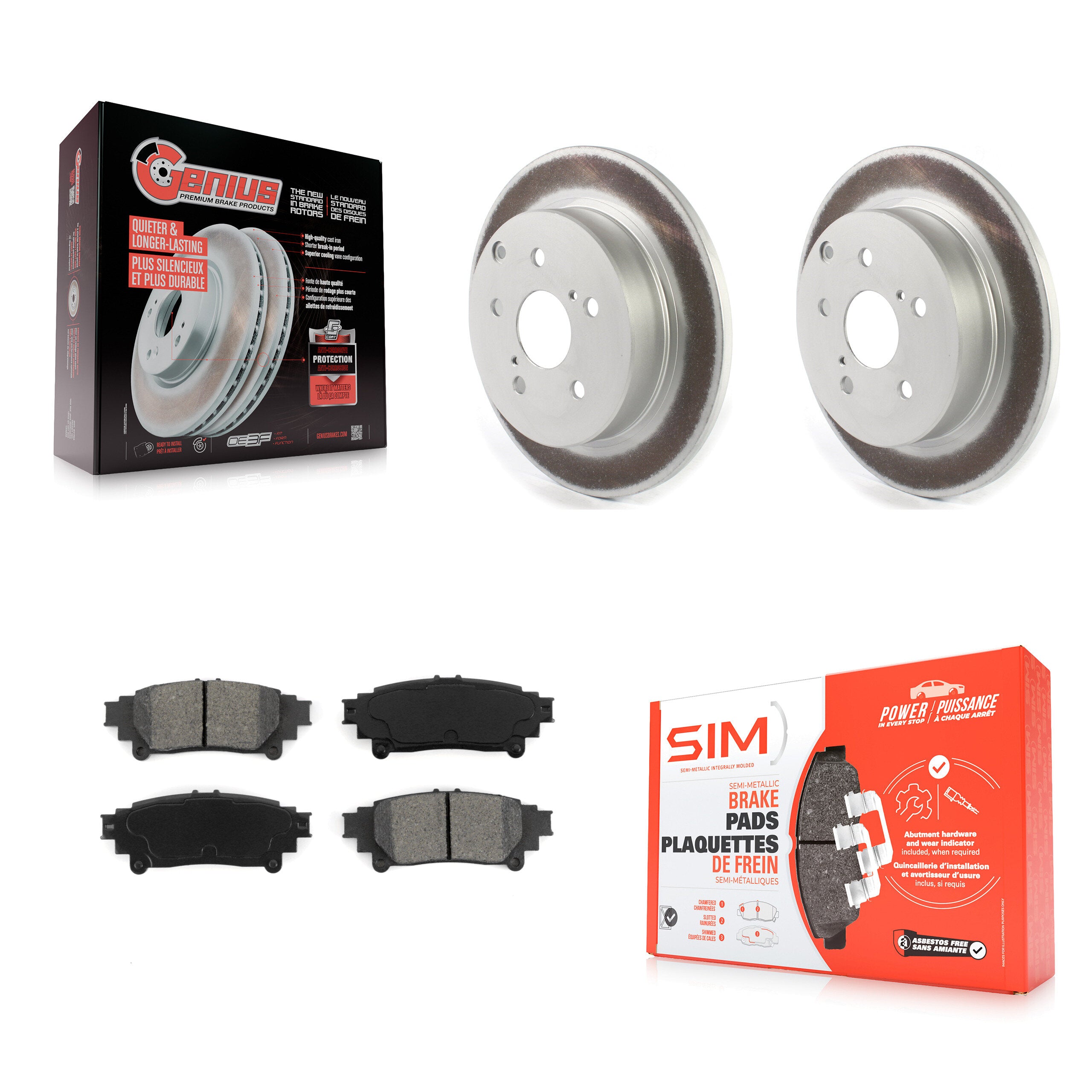 Transit Auto KGS-101872 Disc Brake Kit for 2012-2020 Toyota Mirai, Toyota Prius V - Rear