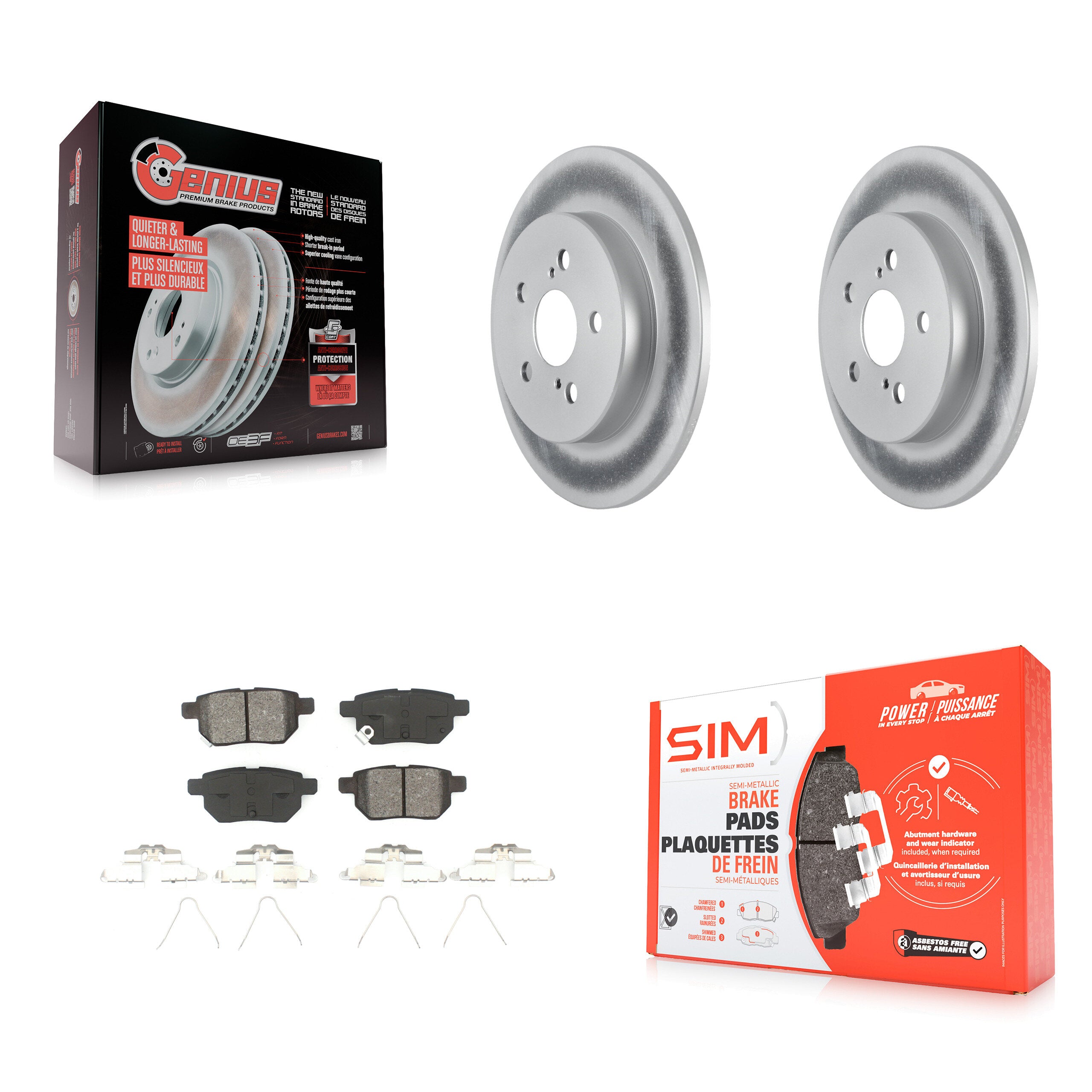 Transit Auto KGS-101877 Disc Brake Kit for 2019 Toyota Corolla - Rear