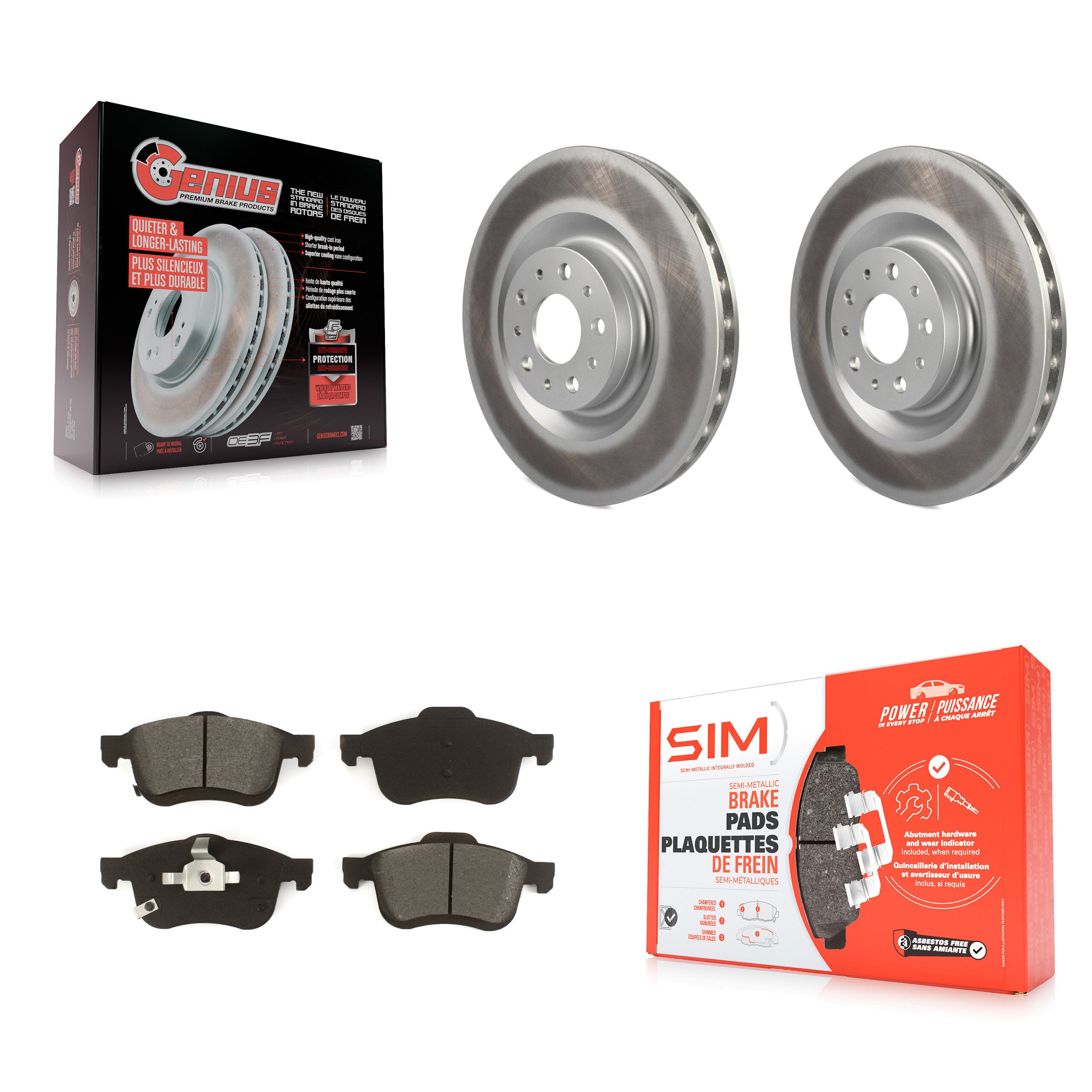 Transit Auto KGS-101911 Disc Brake Kit for 2014-2020 Fiat 500L - Front