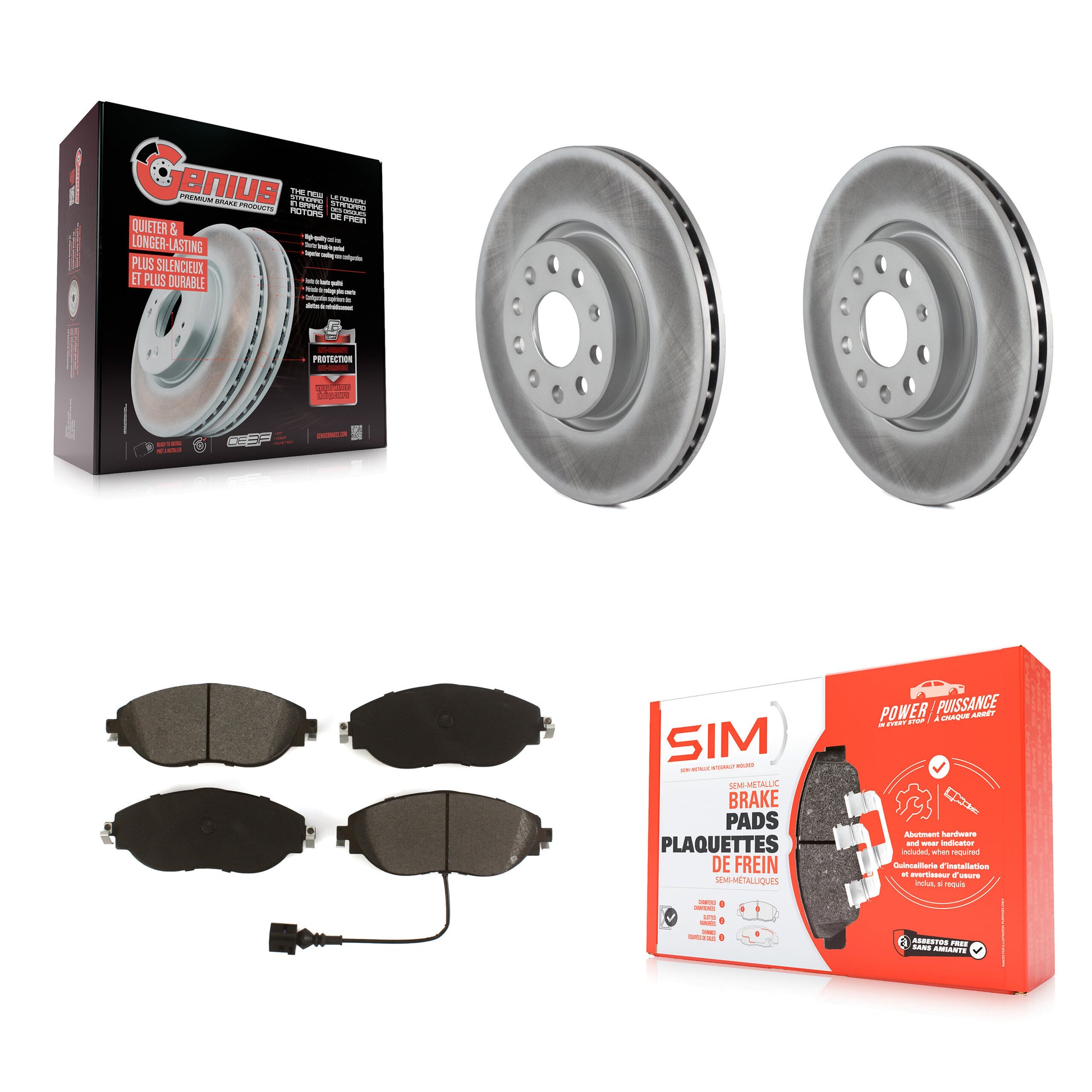 Transit Auto KGS-101916 Disc Brake Kit for 2015-2020 Audi A3 Quattro, Volkswagen Arteon, Volkswagen GTI - Front