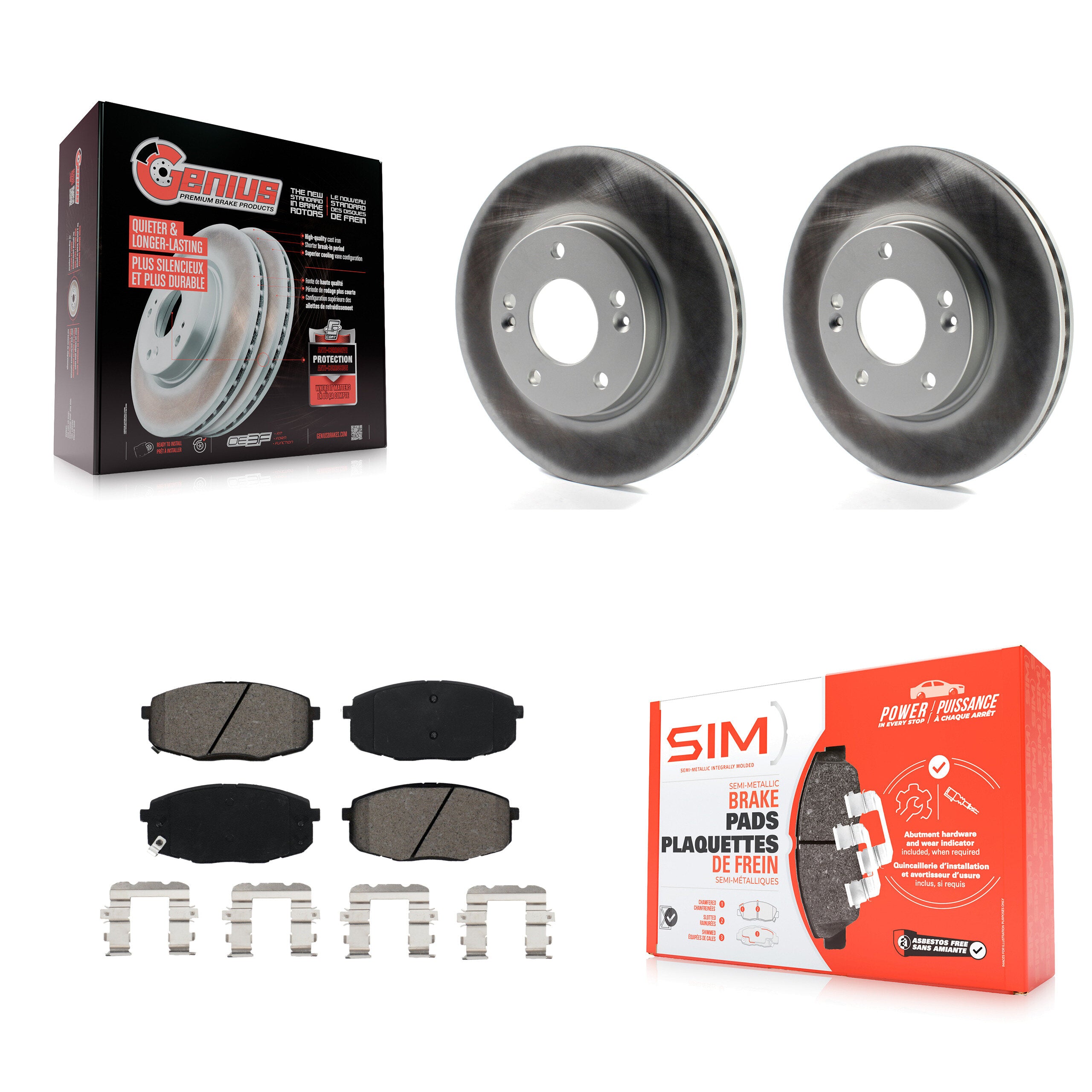 Transit Auto KGS-101924 Disc Brake Kit for 2014-2025 Hyundai Kona, Kia Seltos and More - Front