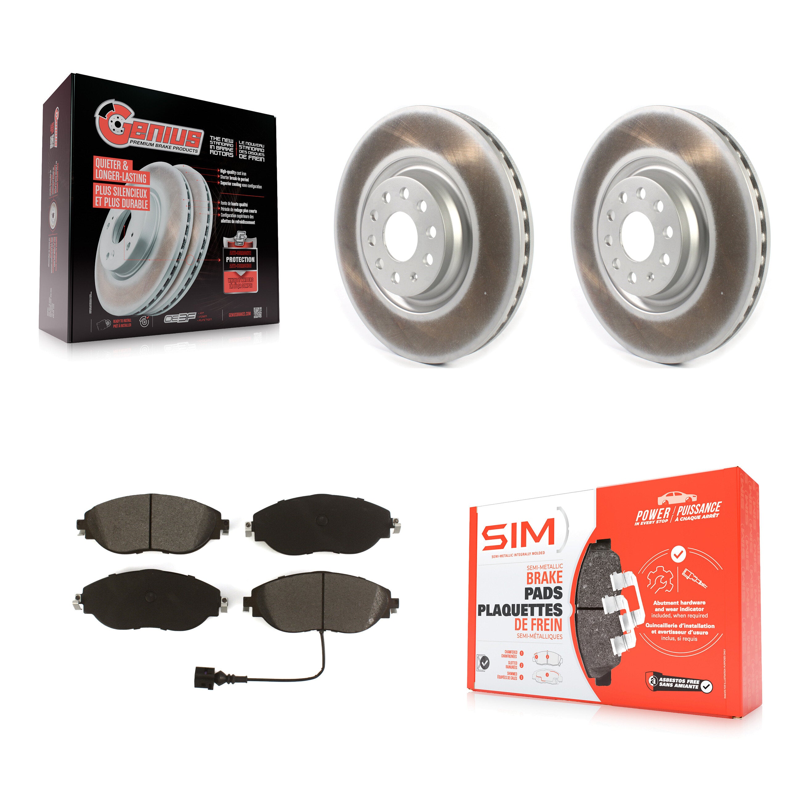 Transit Auto KGS-101932 Disc Brake Kit for 2015-2025 Volkswagen Jetta, Audi Q3 and More - Front