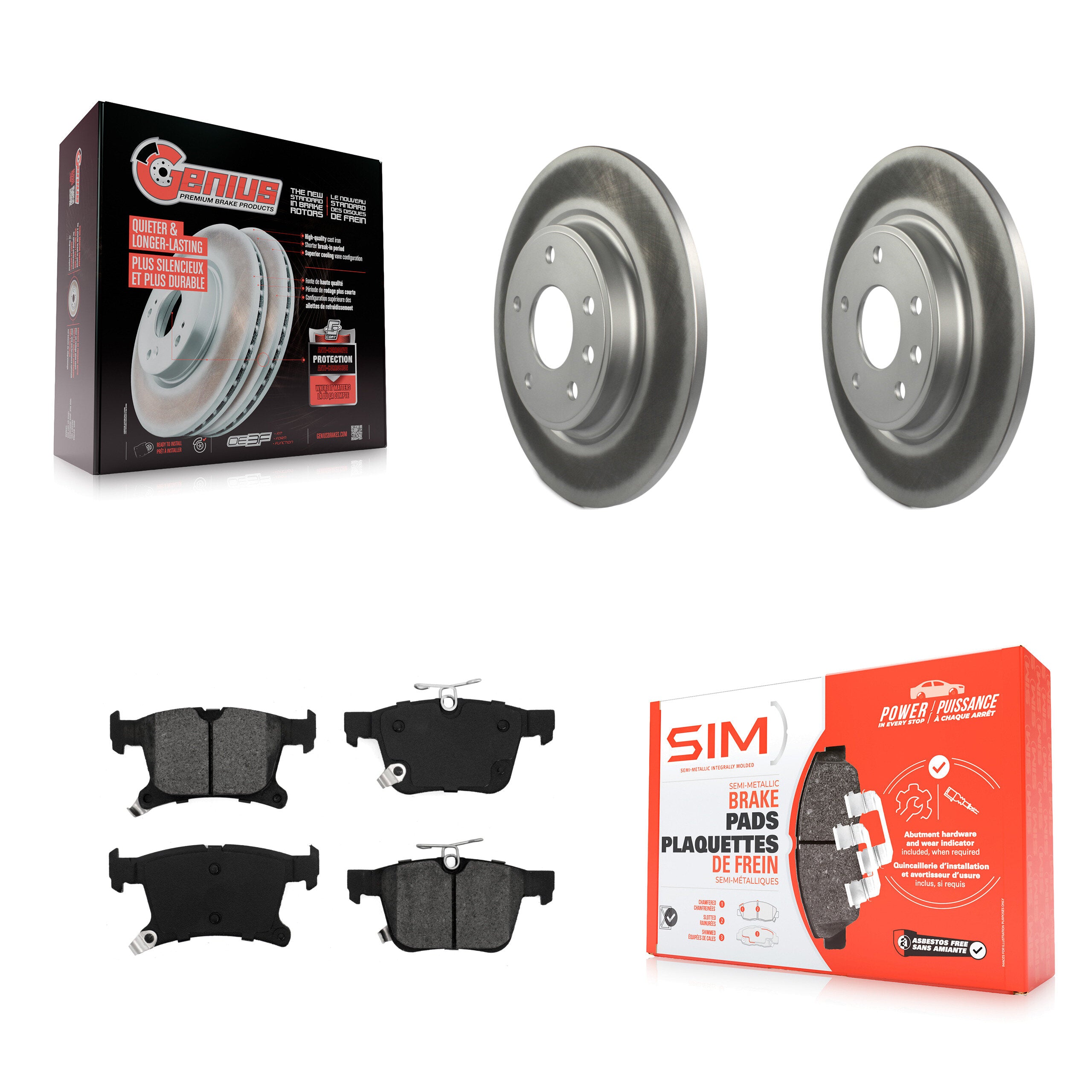 Transit Auto KGS-102013 Disc Brake Kit for 2017-2024 Chrysler Pacifica, Chrysler Grand Caravan, Chrysler Voyager - Rear