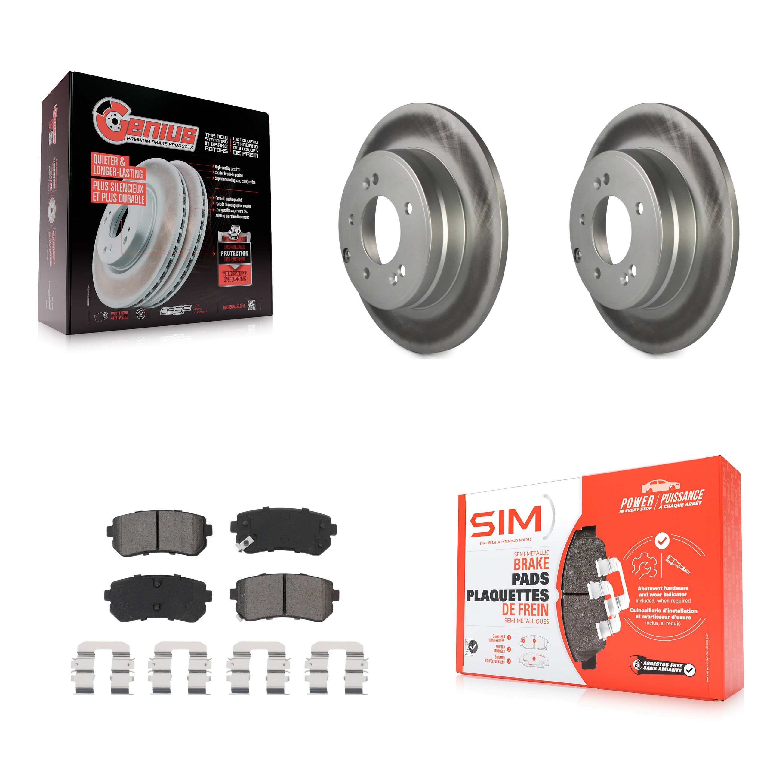 Transit Auto KGS-102015 Disc Brake Kit for 2016-2020 Hyundai Sonata, Kia Optima - Rear