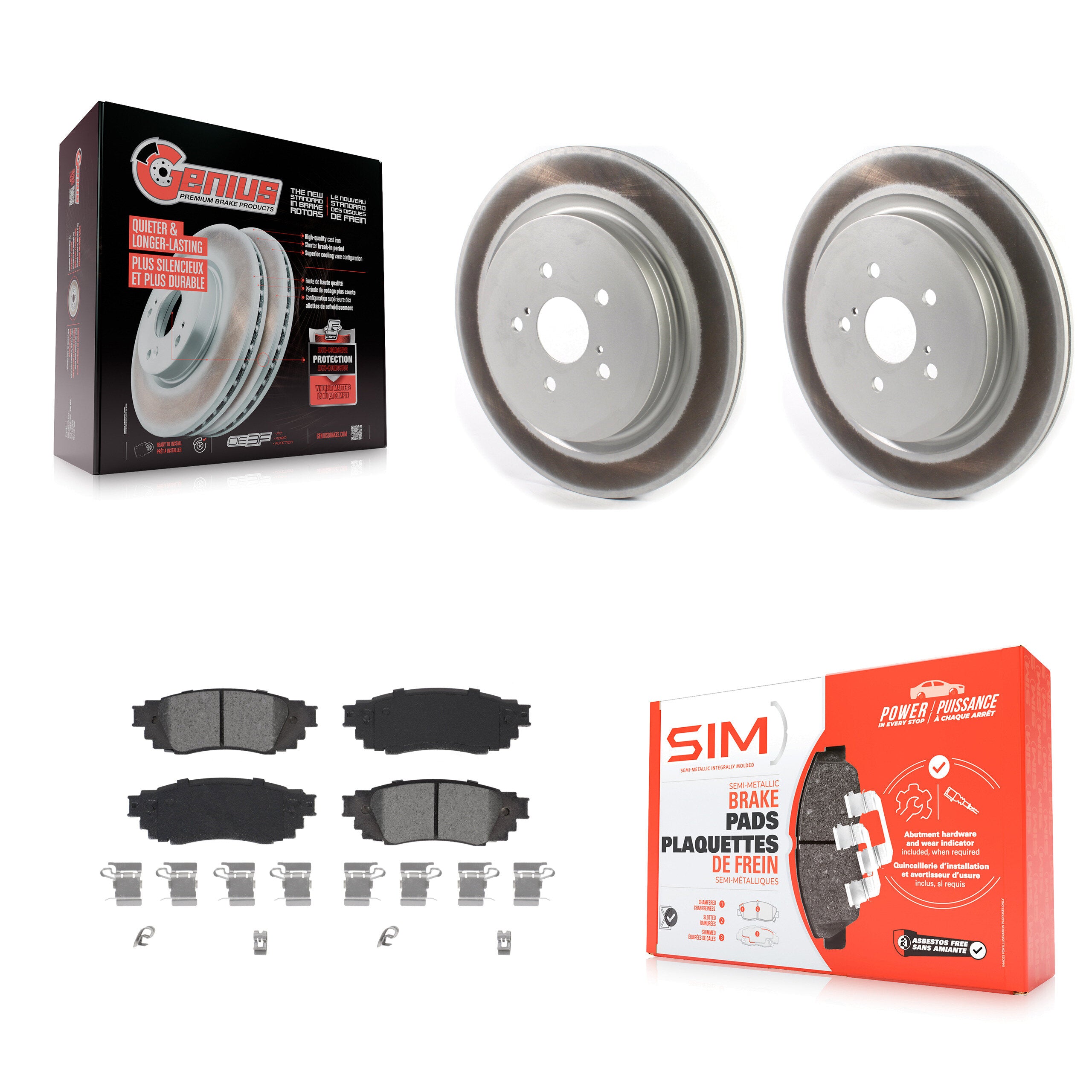 Transit Auto KGS-102025 Disc Brake Kit for 2016-2022 Lexus RX350, Lexus RX350L and More - Rear
