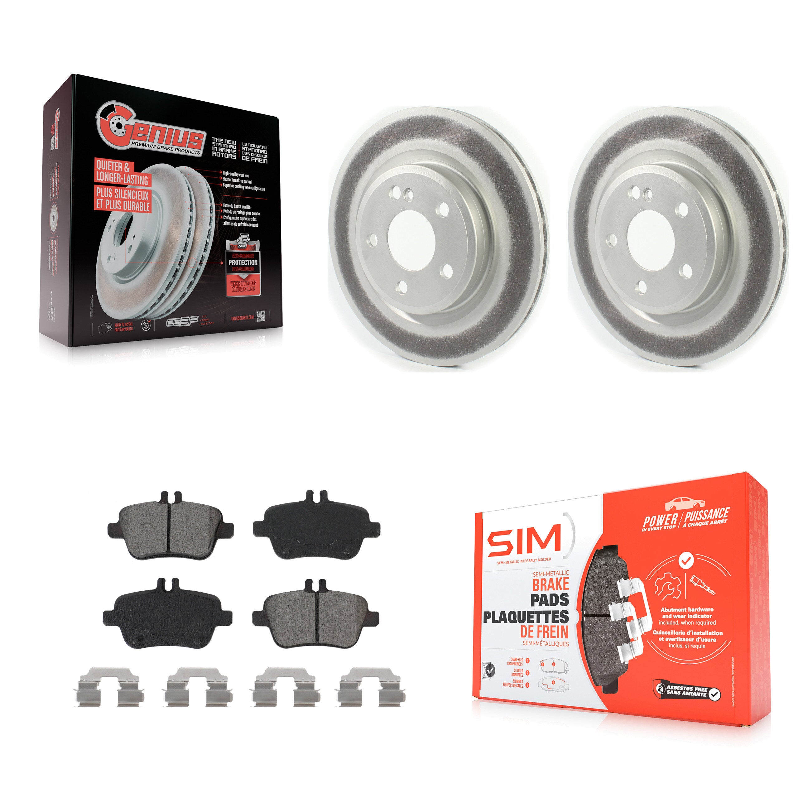 Transit Auto KGS-102031 Disc Brake Kit for 2014-2020 INFINITI QX30, Mercedes-Benz CLA250, Mercedes-Benz GLA250 - Rear