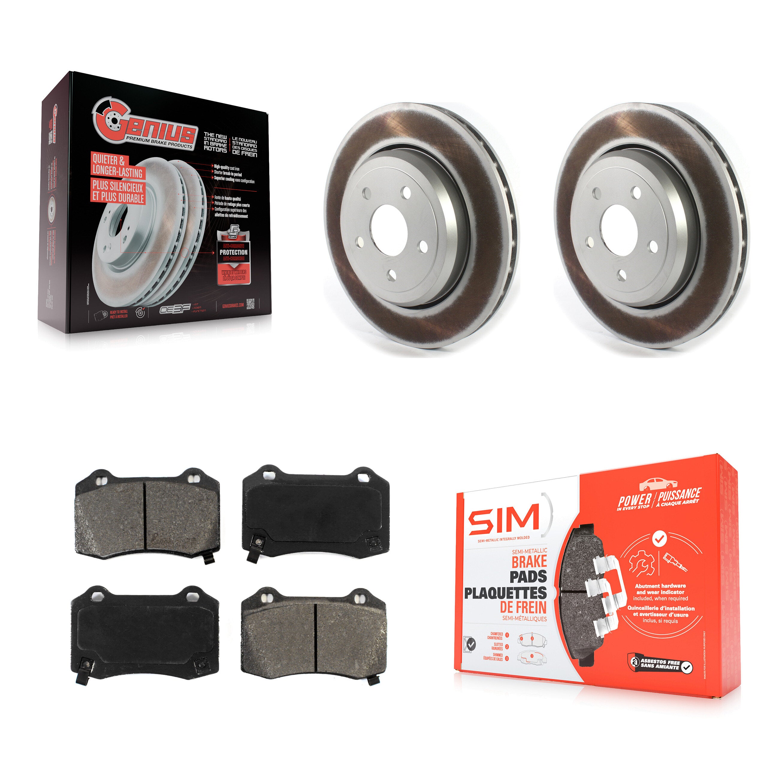 Transit Auto KGS-102093 Disc Brake Kit for 2012-2022 Dodge Durango, Jeep Grand Cherokee - Rear