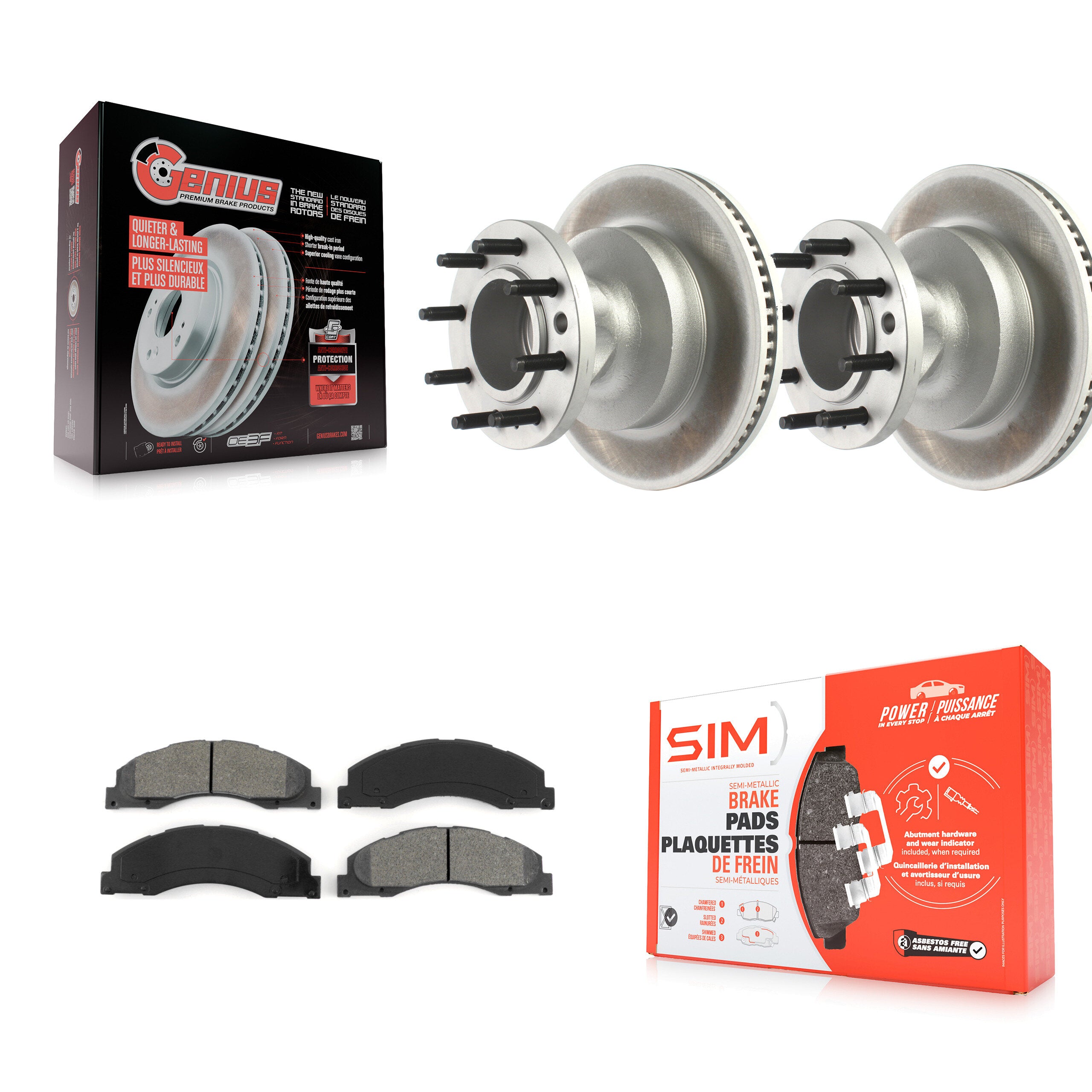Transit Auto KGS-102095 Disc Brake Kit for 2008-2023 Ford E-350 Super Duty, Ford E-450 Super Duty, Ford E-350 Econoline - Front