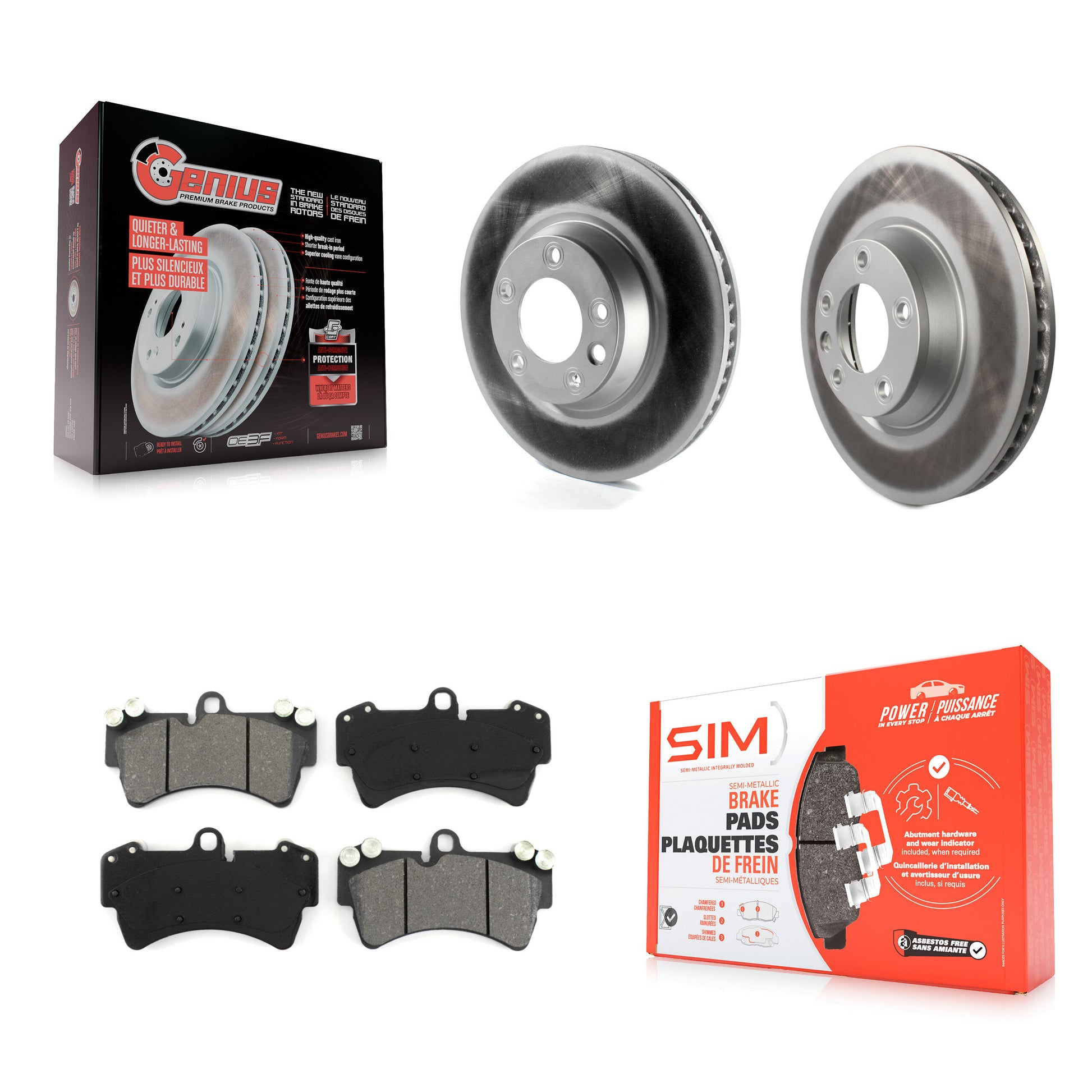 Transit Auto KGS-102122 Disc Brake Kit for 2003-2015 Audi Q7, Porsche Cayenne, Volkswagen Touareg - Front