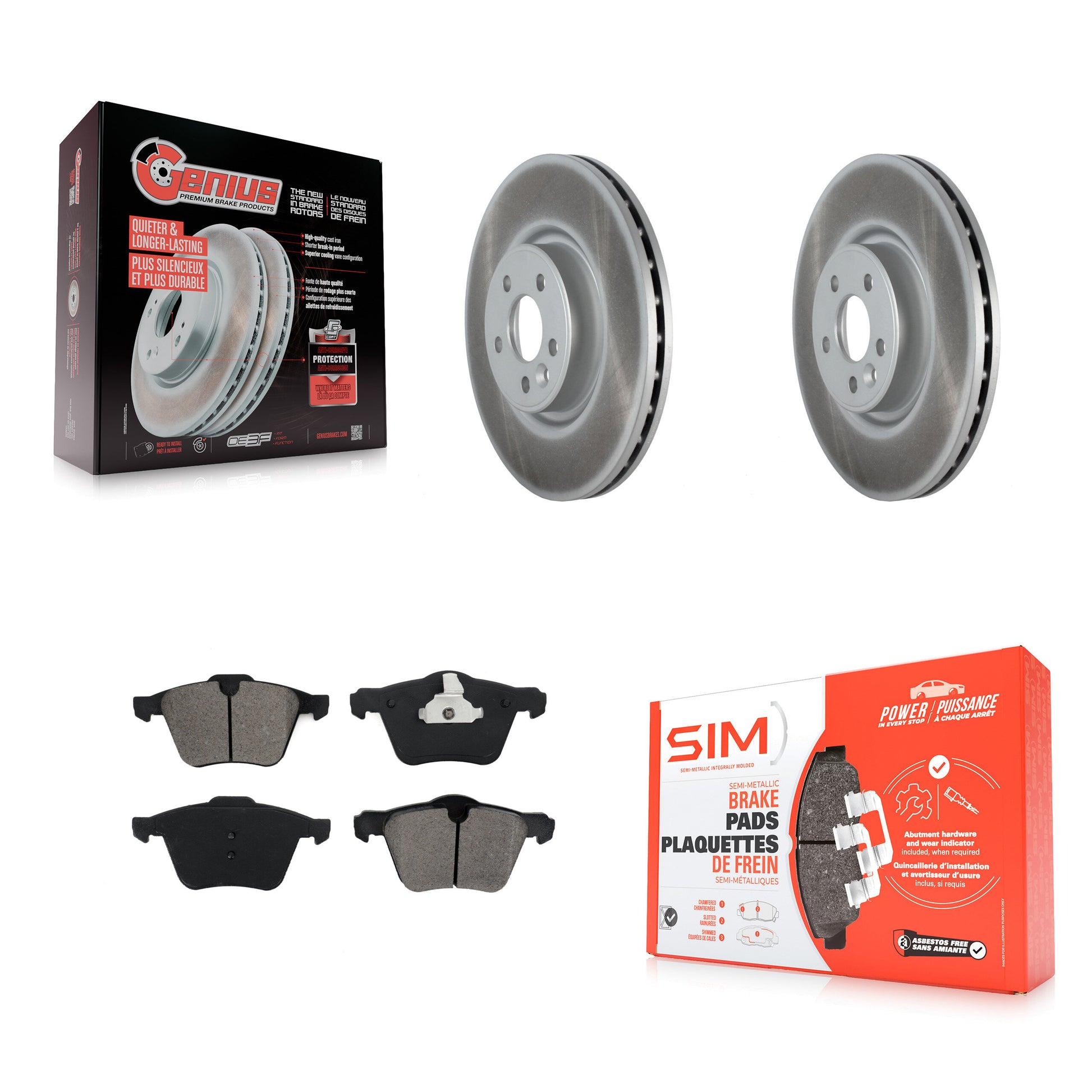 Transit Auto KGS-102128 Disc Brake Kit for 2007-2018 Volvo S60, Volvo V60 and More - Front
