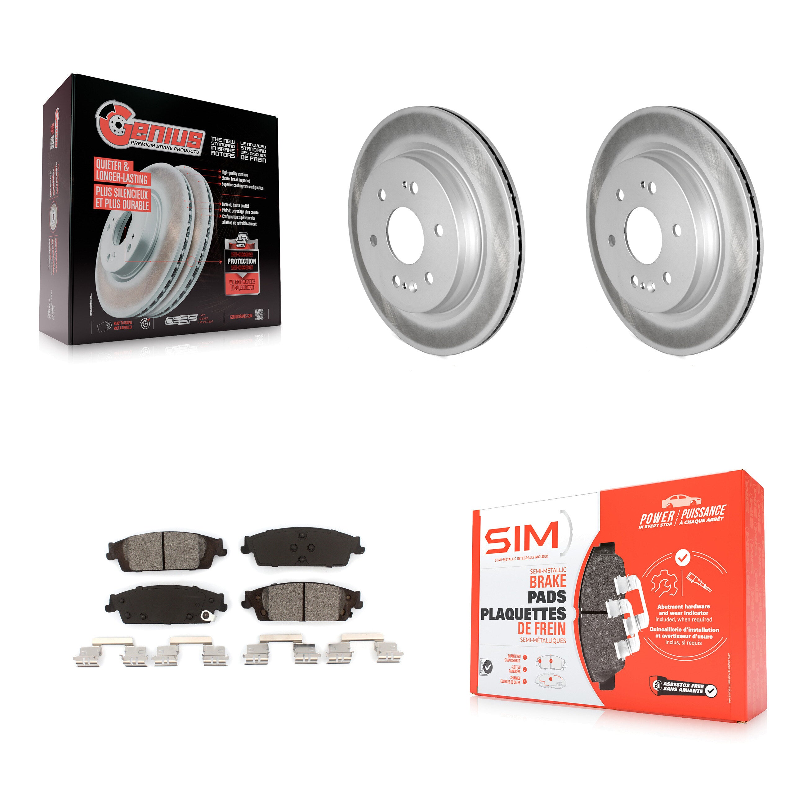 Transit Auto KGS-102238 Disc Brake Kit for 2019 Chevrolet Silverado 1500 LD, GMC Sierra 1500 Limited - Rear