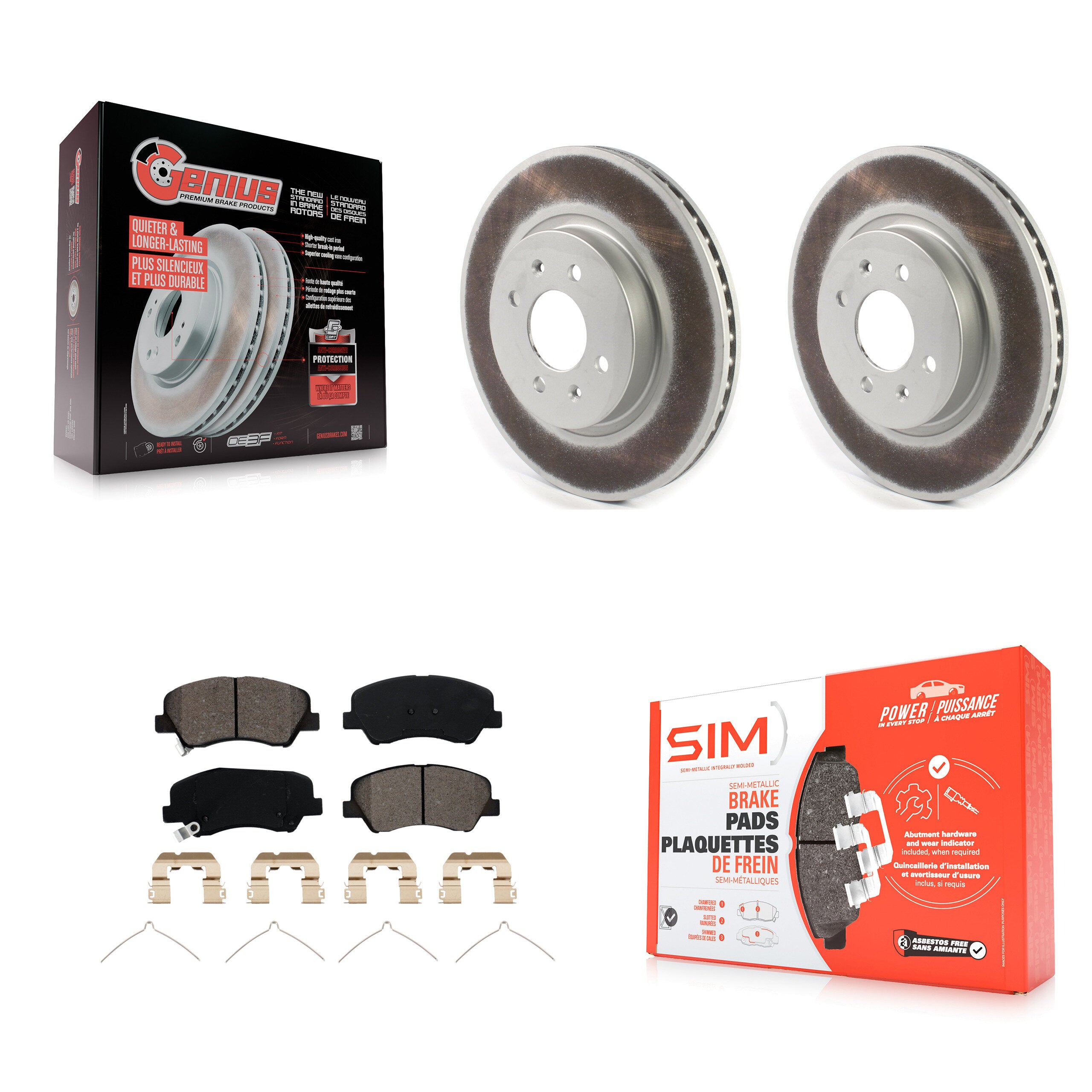 Transit Auto KGS-102240 Disc Brake Kit for 2018-2023 Kia Rio, Hyundai Accent - Front