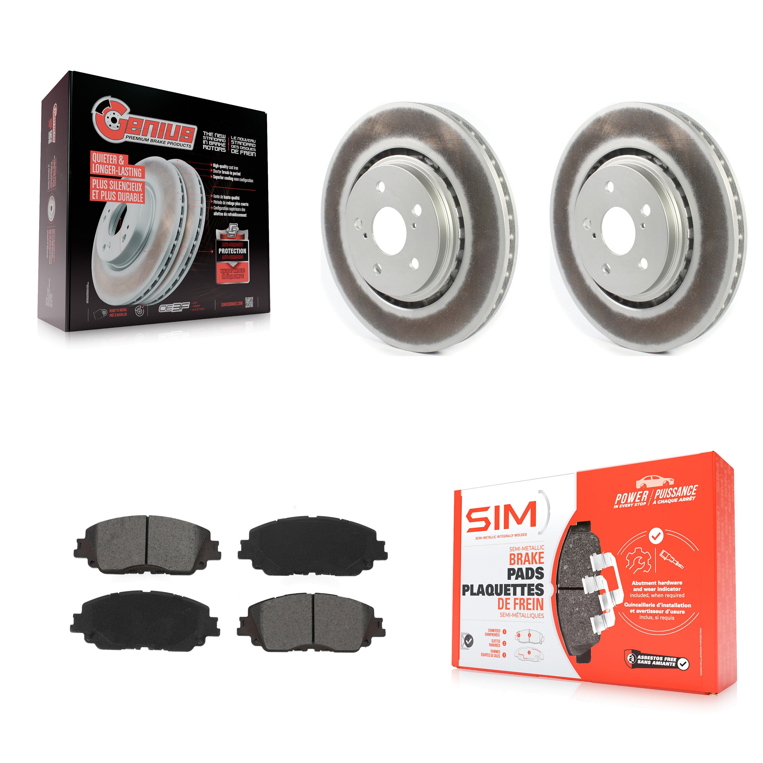Transit Auto KGS-102250 Disc Brake Kit for 2020-2023 Toyota Camry - Front