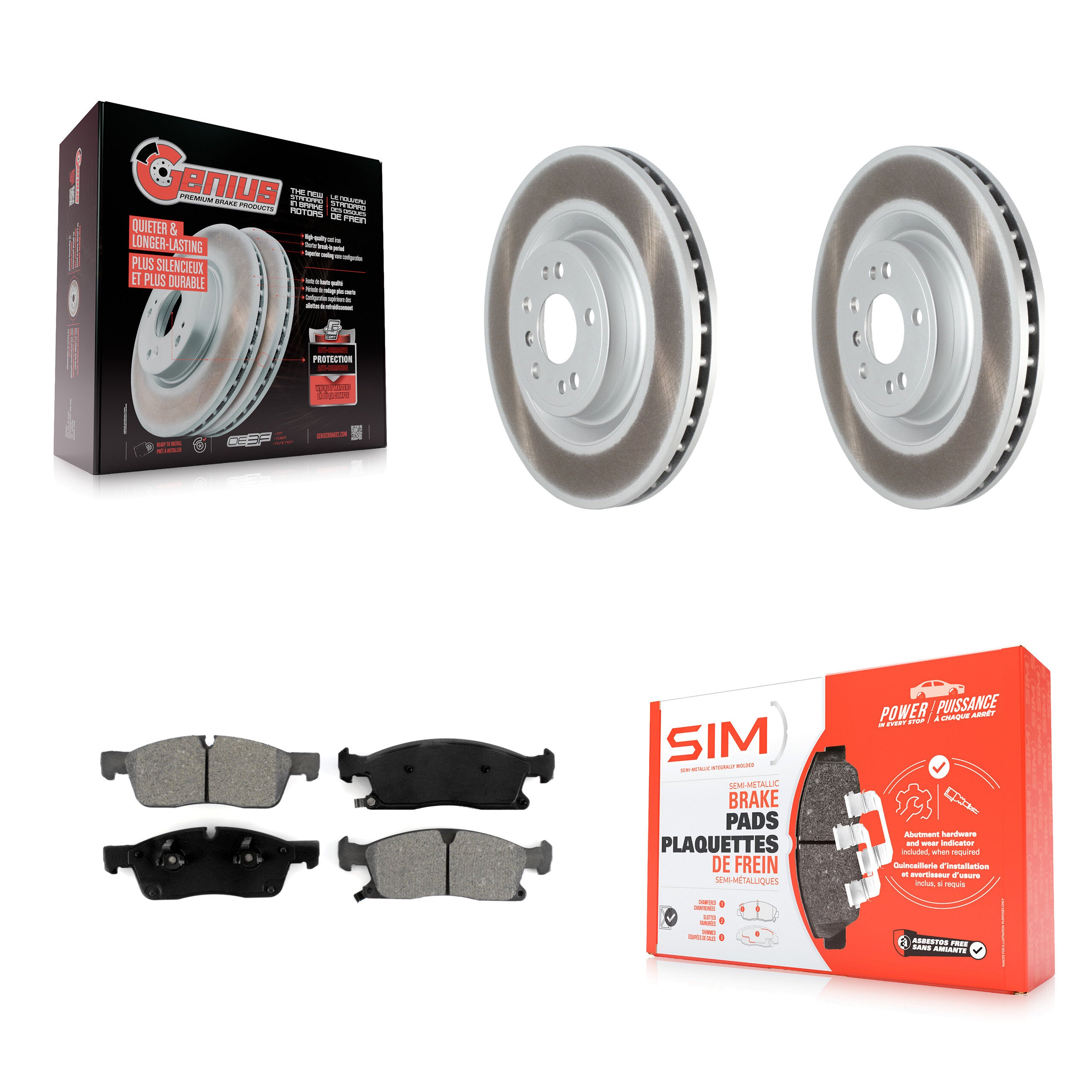 Transit Auto KGS-102254 Disc Brake Kit for 2013-2019 Mercedes-Benz GLE400, Mercedes-Benz GLS450 and More - Front