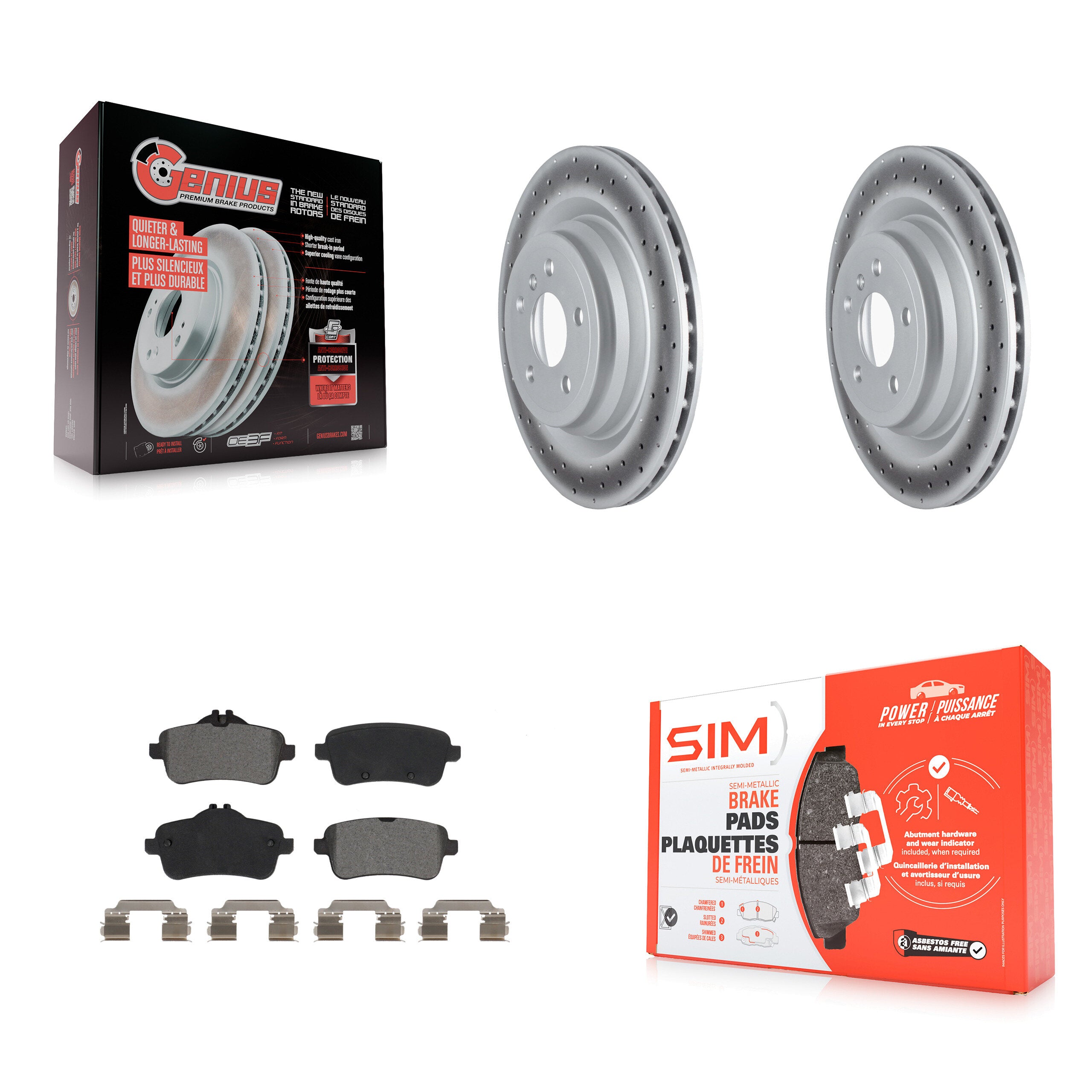 Transit Auto KGS-102314 Disc Brake Kit for 2013-2019 Mercedes-Benz GLE43 AMG, Mercedes-Benz GLE300d and More - Rear