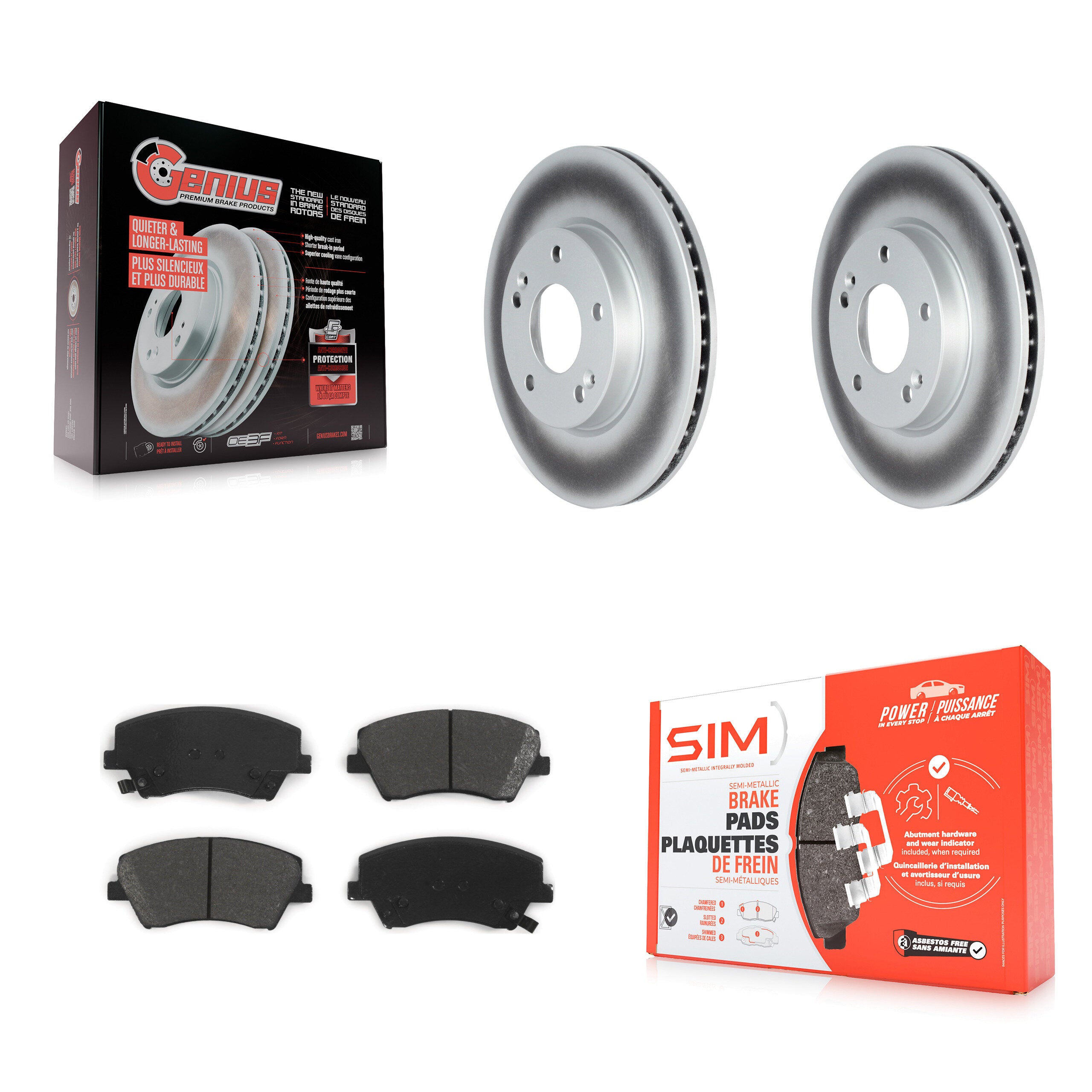Transit Auto KGS-102328 Disc Brake Kit for 2017-2022 Hyundai Ioniq, Kia Niro - Front