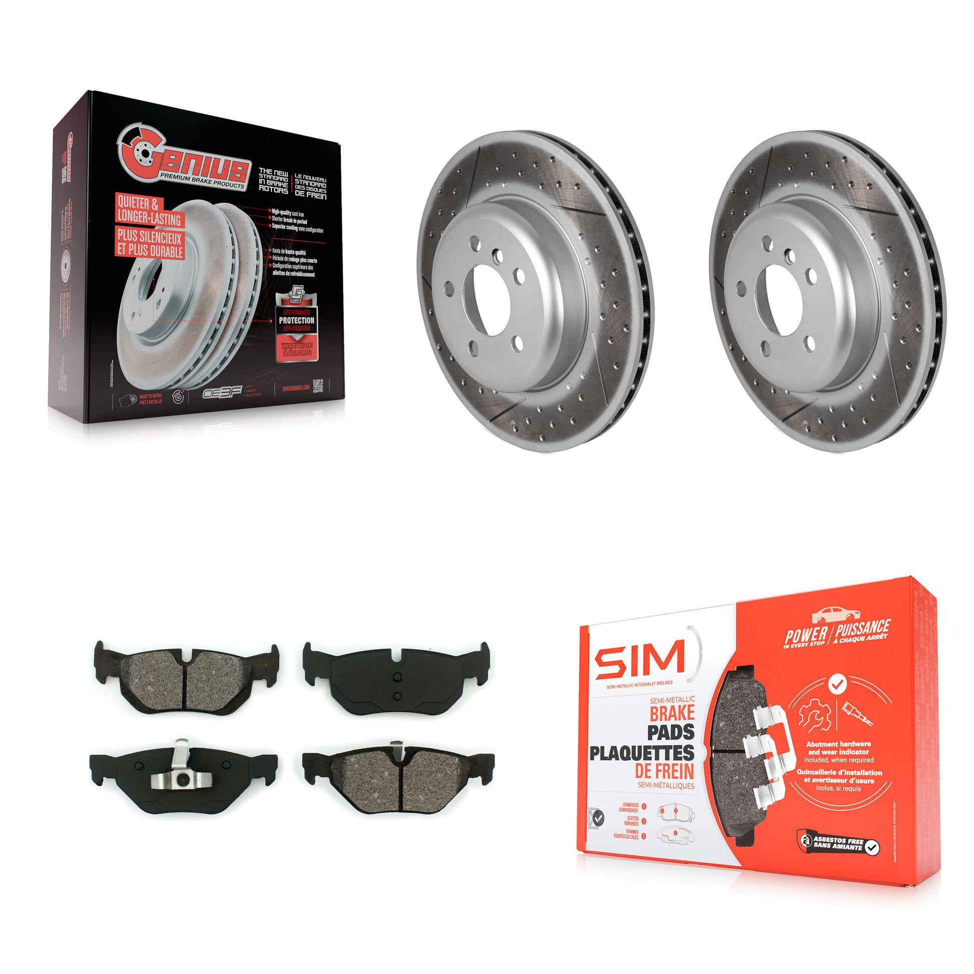 Transit Auto KGS-102357 Disc Brake Kit for 2013 BMW 328i xDrive - Rear