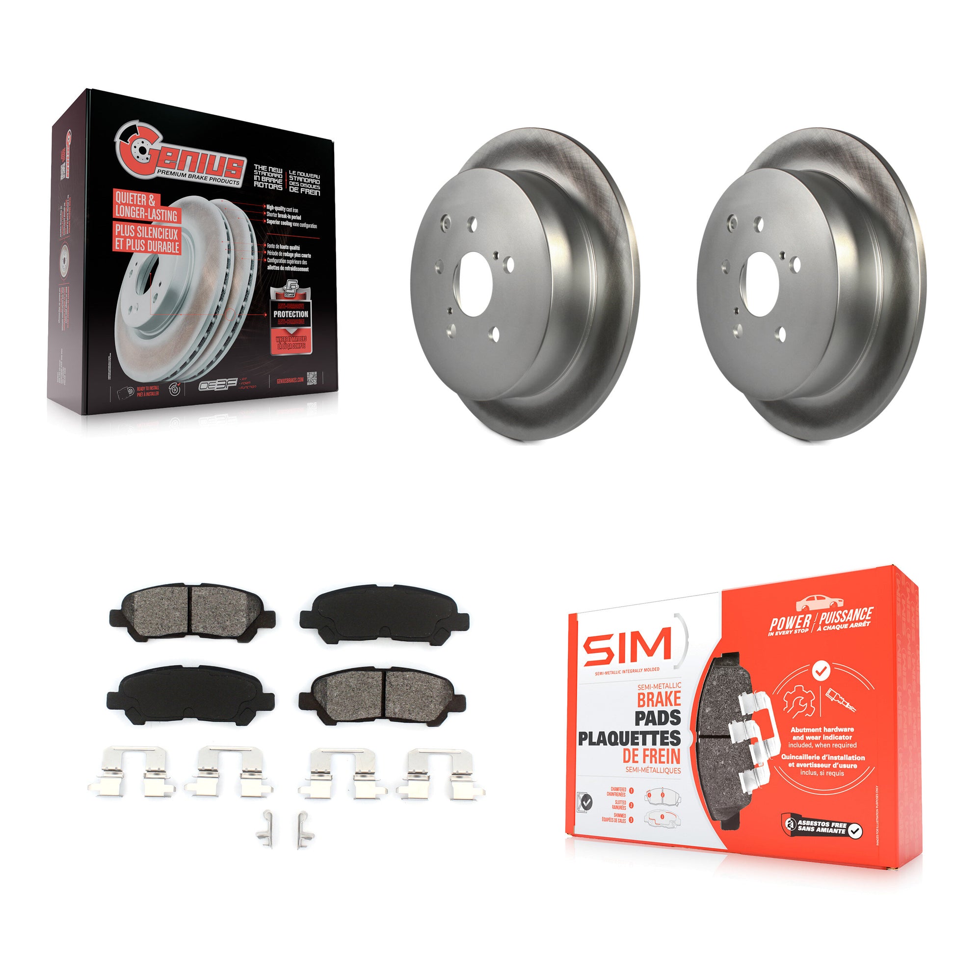 Transit Auto KGS-102475 Disc Brake Kit for 2014 Toyota Highlander - Rear