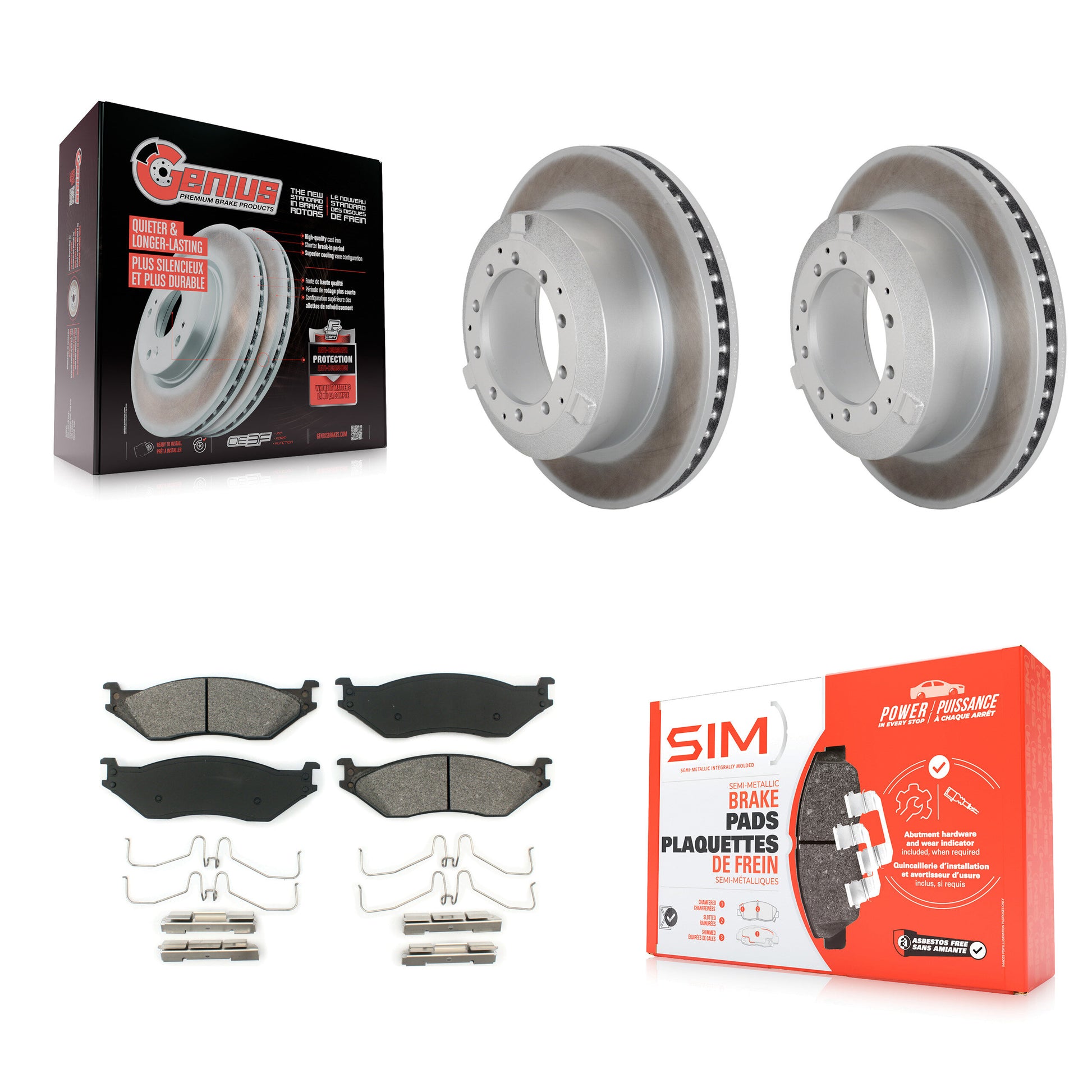 Transit Auto KGS-102498 Disc Brake Kit for 2005-2018 IC Corporation AE School Bus, IC Corporation AC Commercial Bus and More - Rear