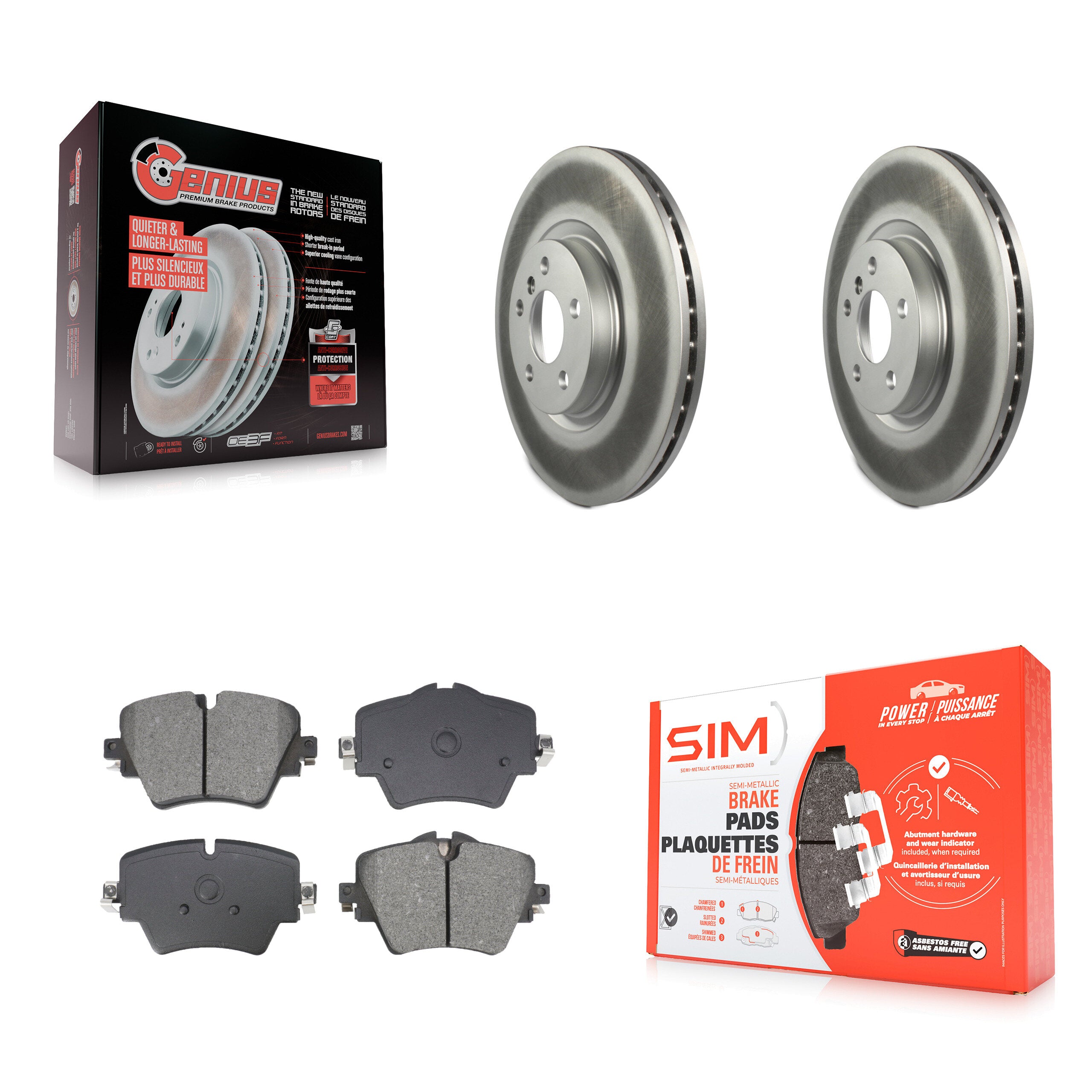 Transit Auto KGS-102623 Disc Brake Kit for 2016-2023 Mini Cooper Countryman, BMW 228i Gran Coupe and More - Front