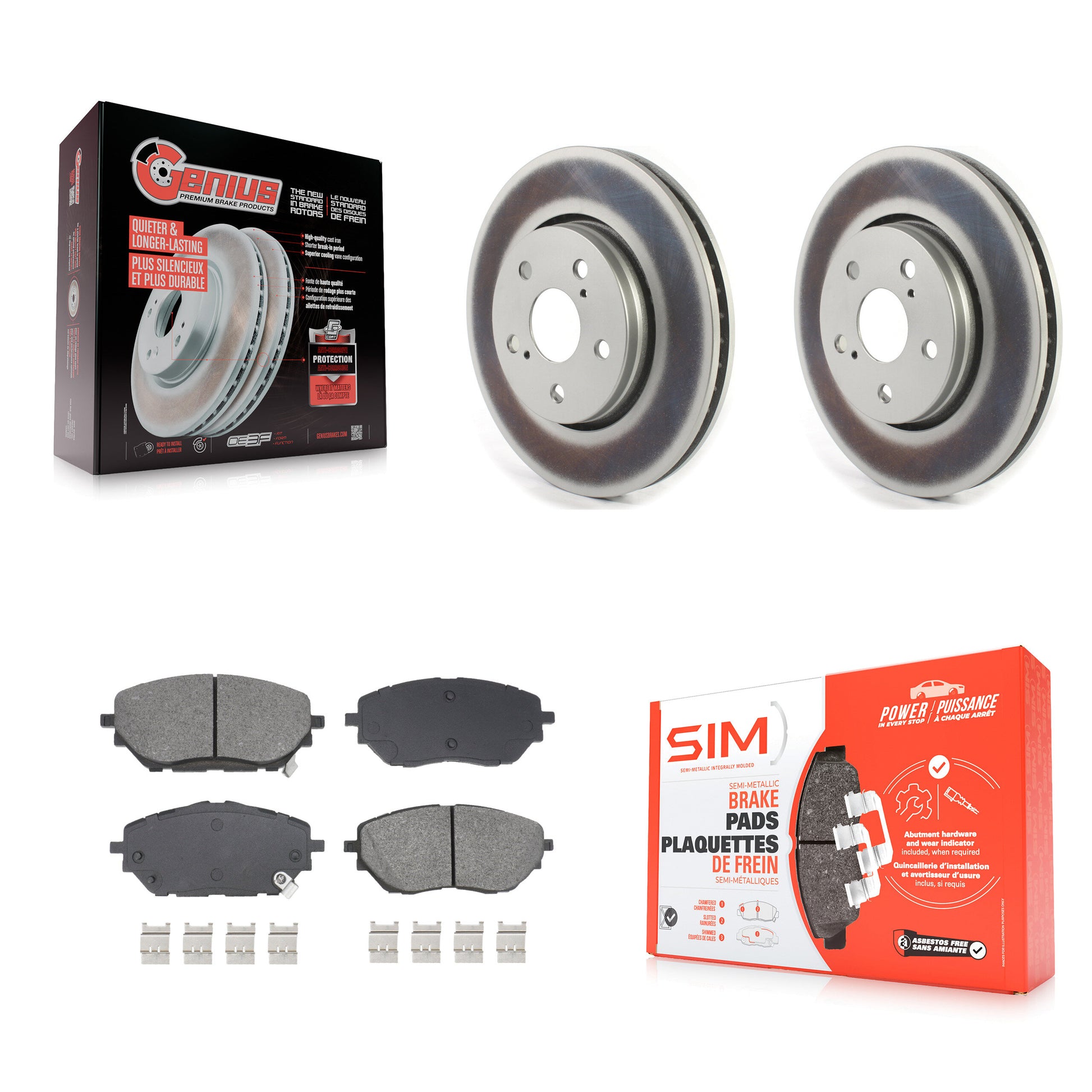Transit Auto KGS-102637 Disc Brake Kit for 2018-2021 Toyota C-HR - Front